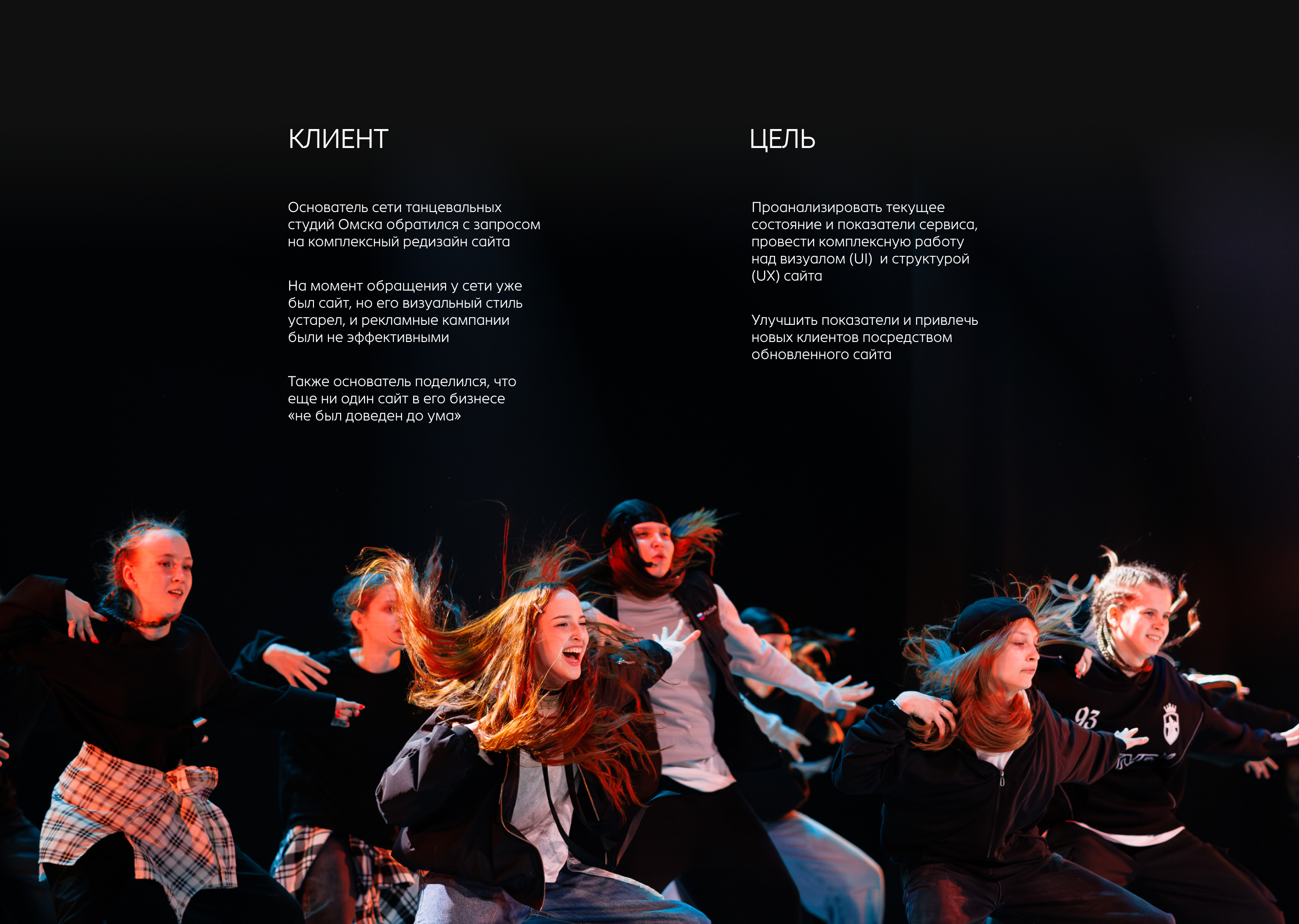 Редизайн сайта танцевальной студии: конверсия +225% — Изображение №2 — Интерфейсы на Dprofile