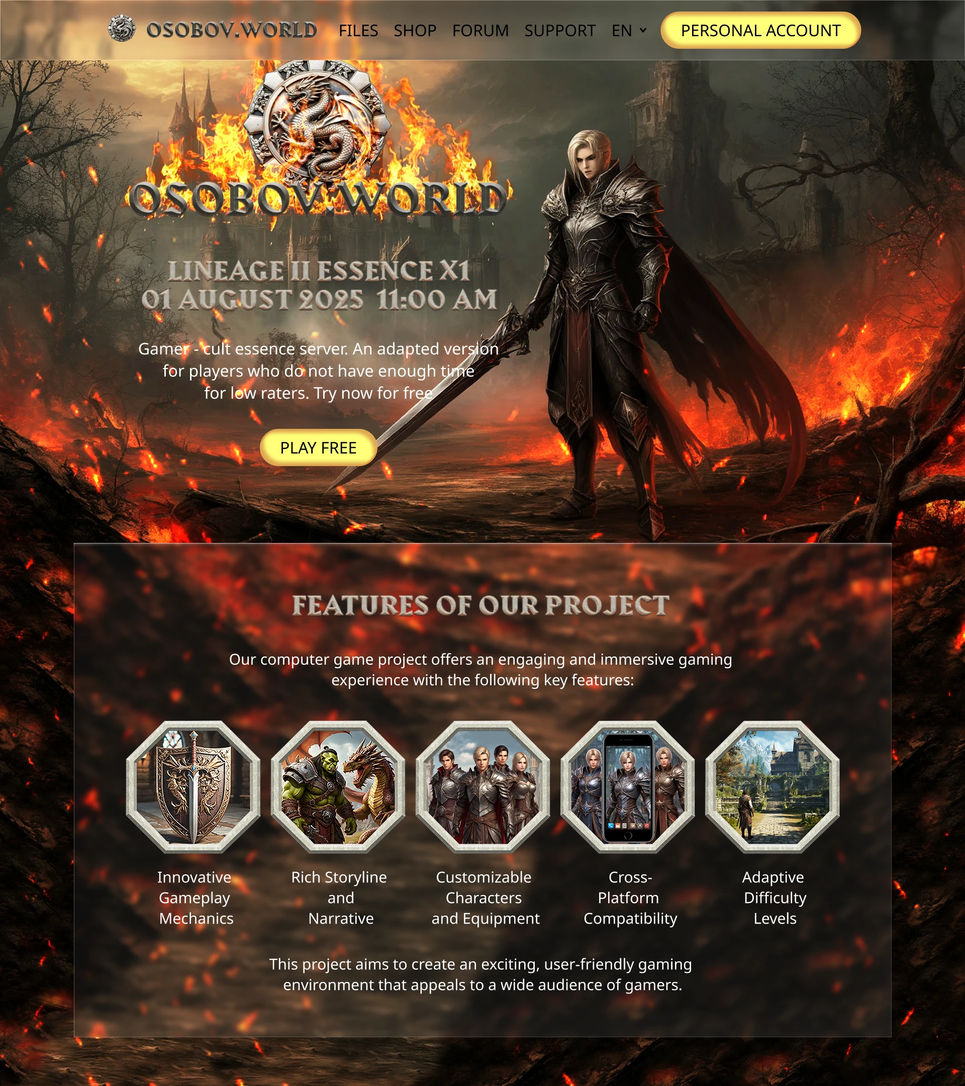 Лендинг для игрового сервера — Изображение №1 — Интерфейсы на Dprofile