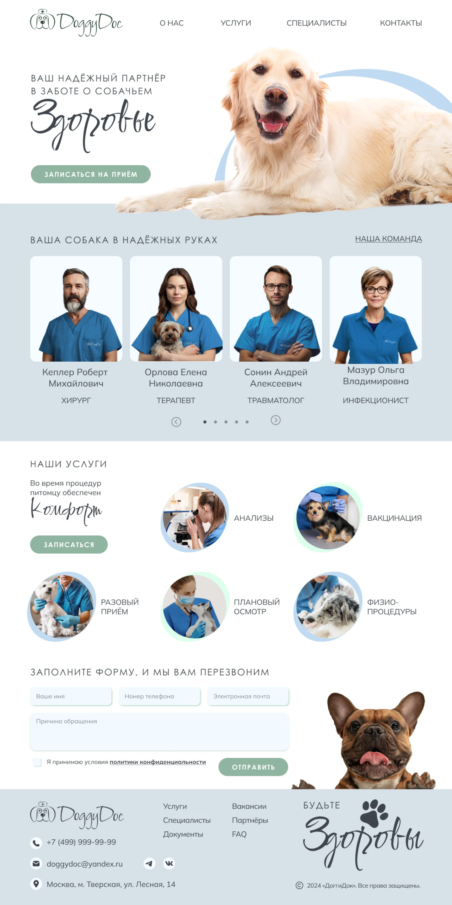Лендинг и логотип для ветеринарной клиники — Изображение №2 — Интерфейсы, Брендинг на Dprofile