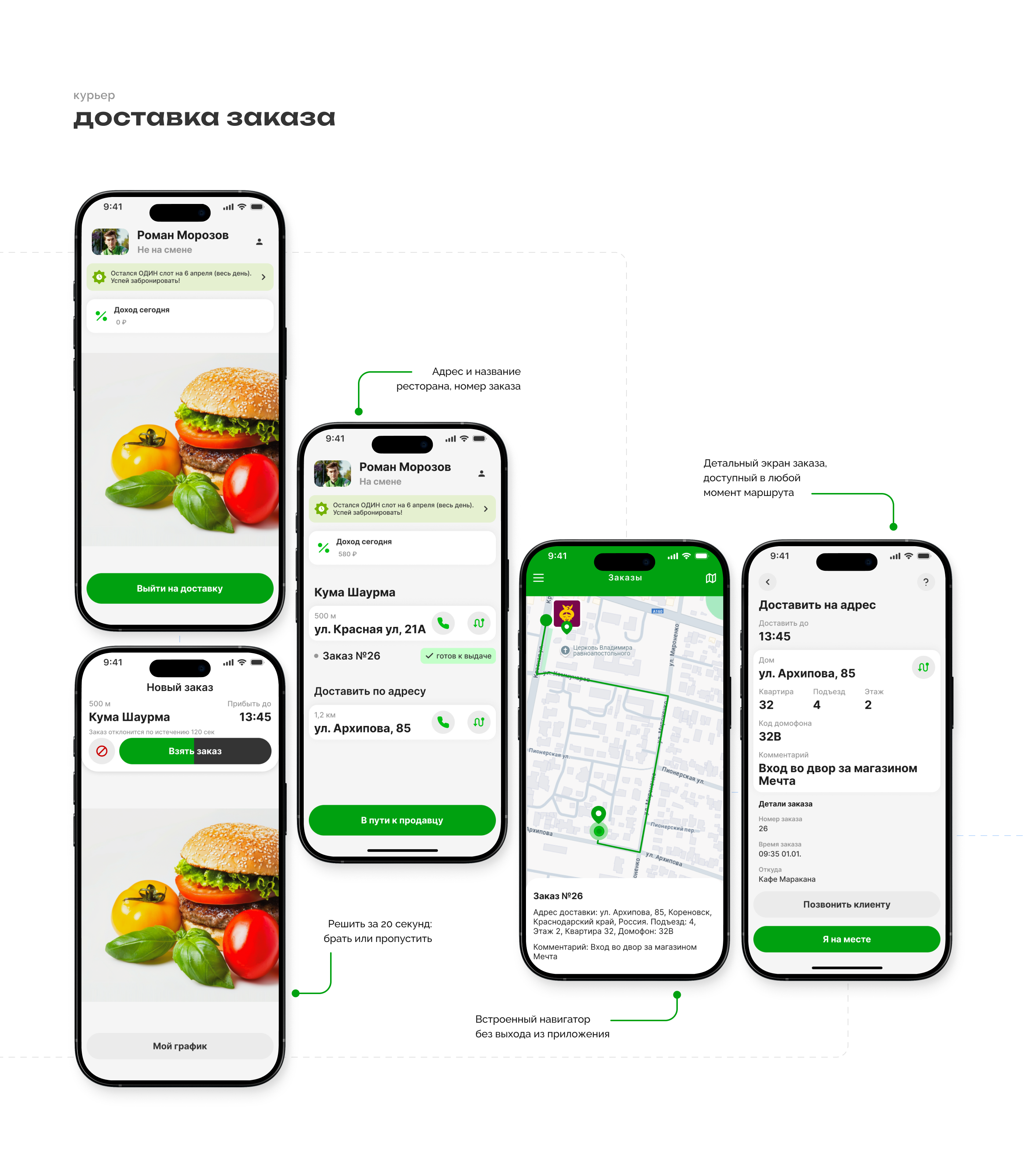 скоротут | food delivery app | партнёр и курьер — Изображение №16 — Интерфейсы на Dprofile