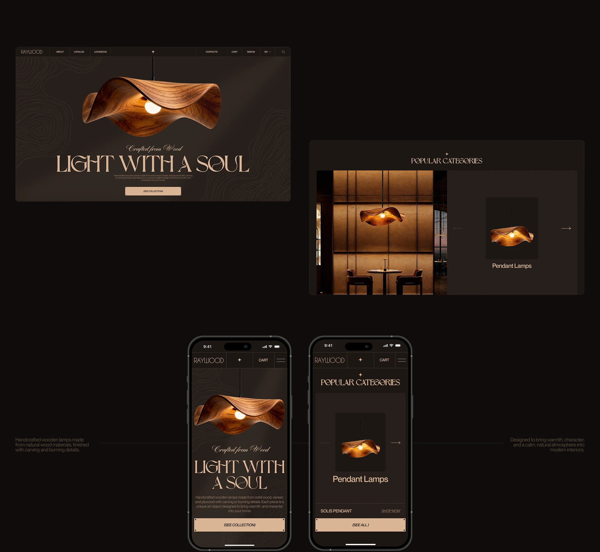 Wooden Lamp |Интернет-магазин — Изображение №2 — Интерфейсы, Брендинг на Dprofile