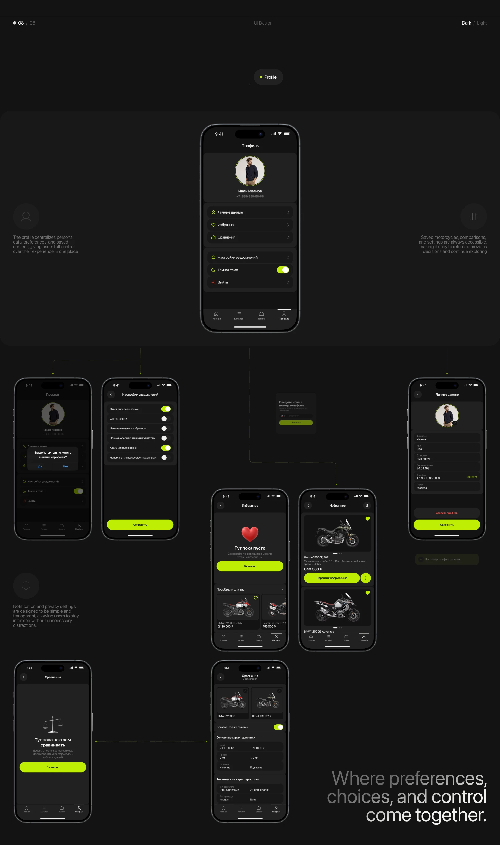 Motorcycle Marketplace Mobile App — UX/UI — Изображение №13 — Интерфейсы на Dprofile