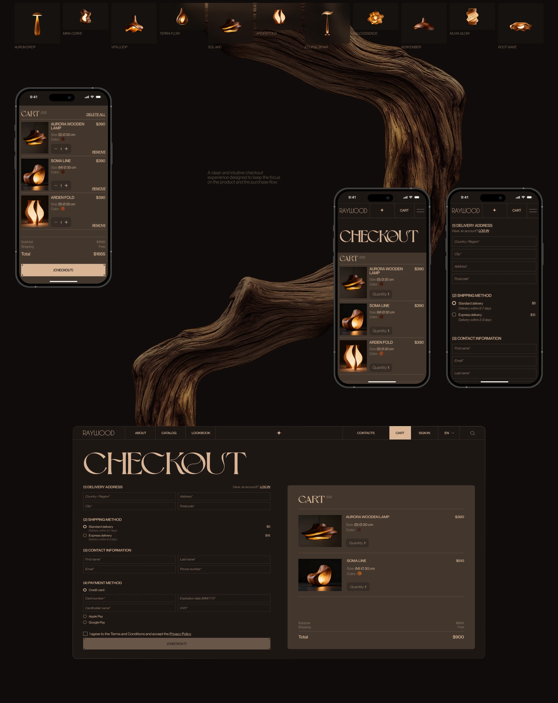 Wooden Lamp |Интернет-магазин — Изображение №7 — Интерфейсы, Брендинг на Dprofile