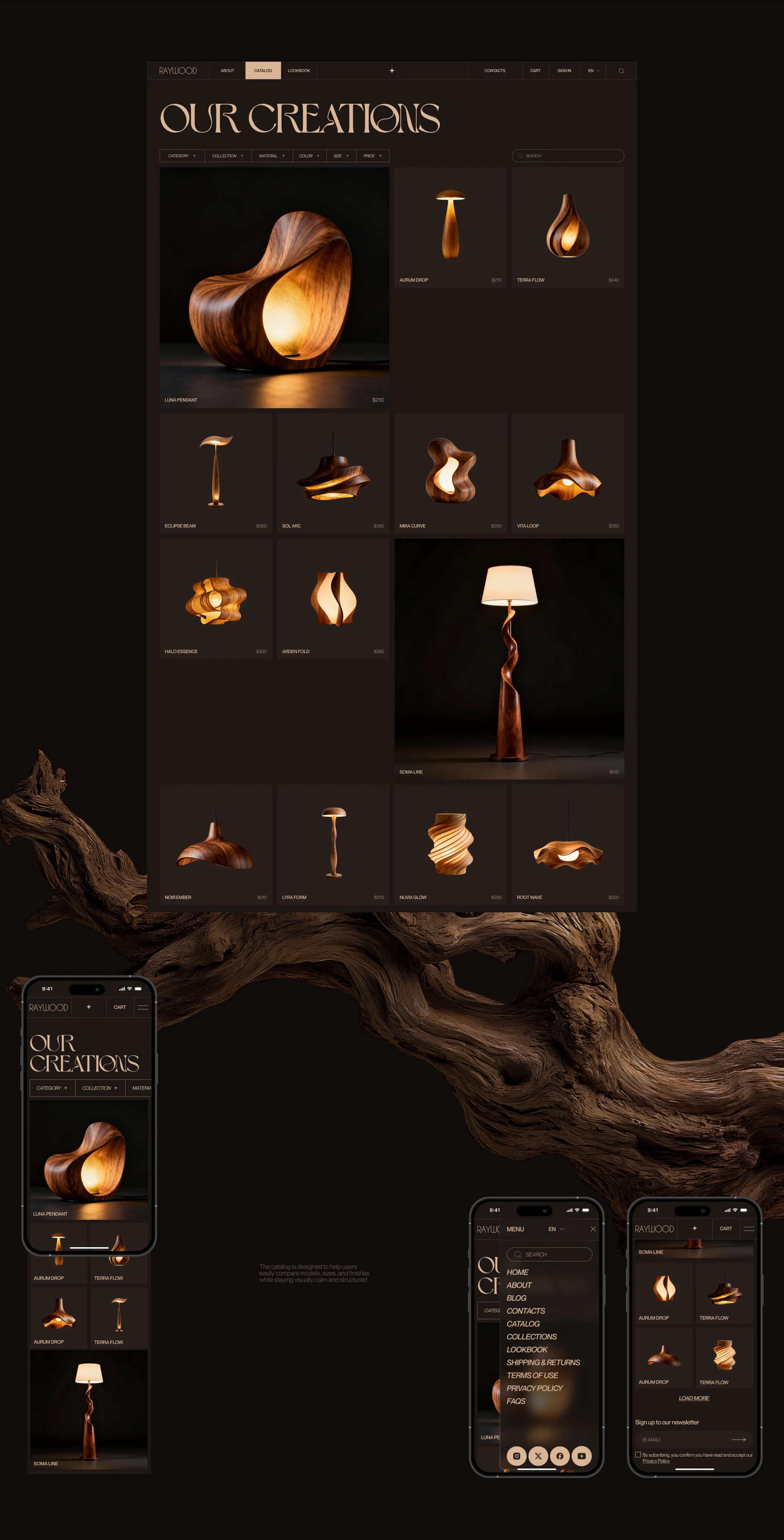 Wooden Lamp |Интернет-магазин — Изображение №4 — Интерфейсы, Брендинг на Dprofile