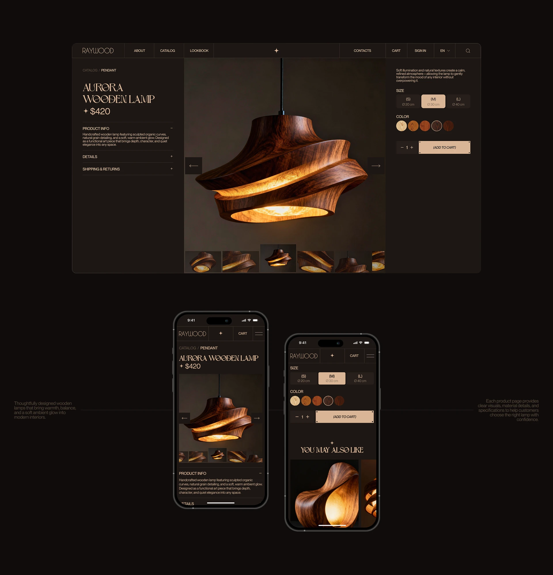 Wooden Lamp |Интернет-магазин — Изображение №6 — Интерфейсы, Брендинг на Dprofile