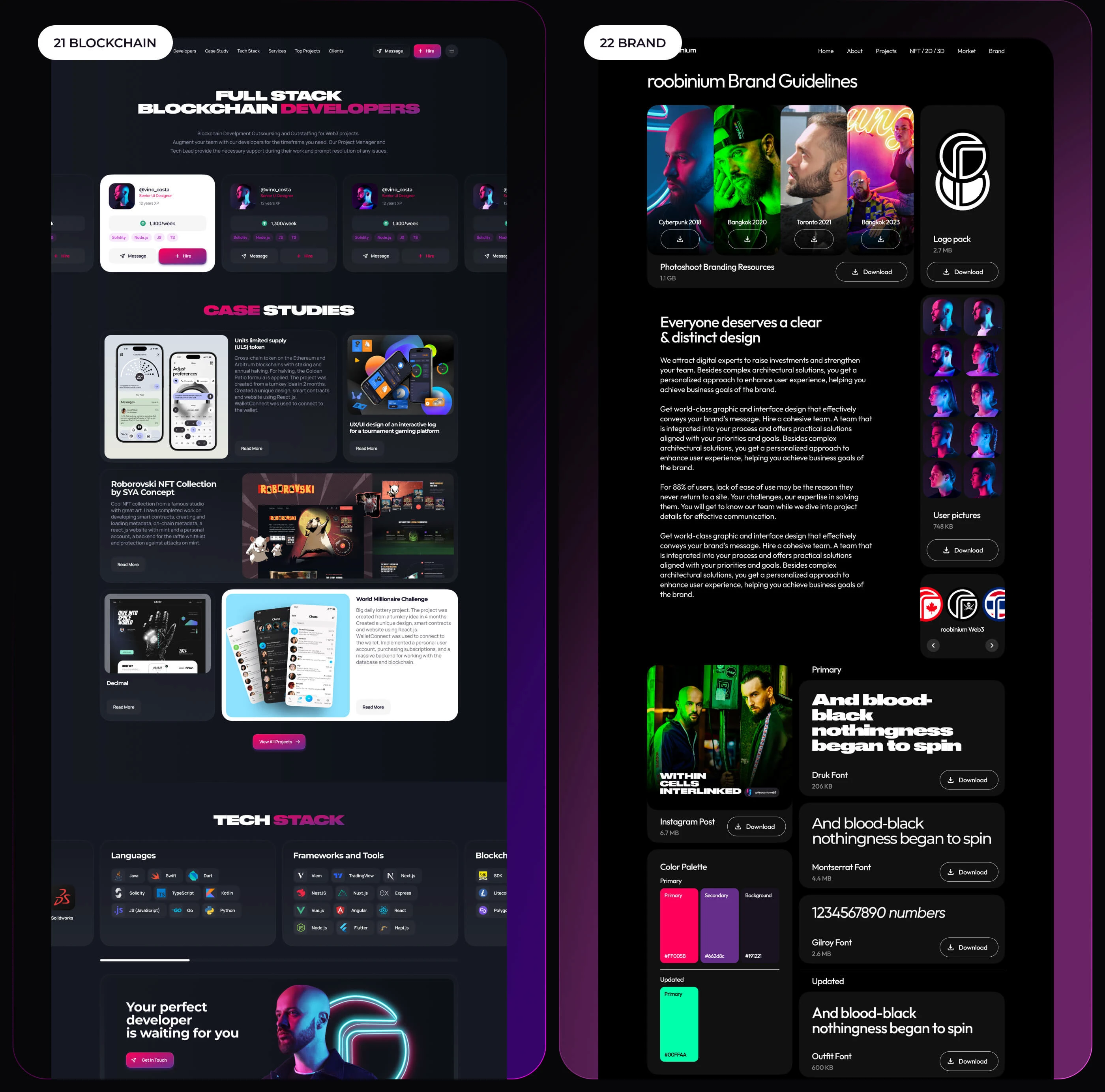 Roobinium 2.0 — обновление сайта дизайн-студии Web3 / Game / AI — Изображение №17 — Интерфейсы, Брендинг на Dprofile