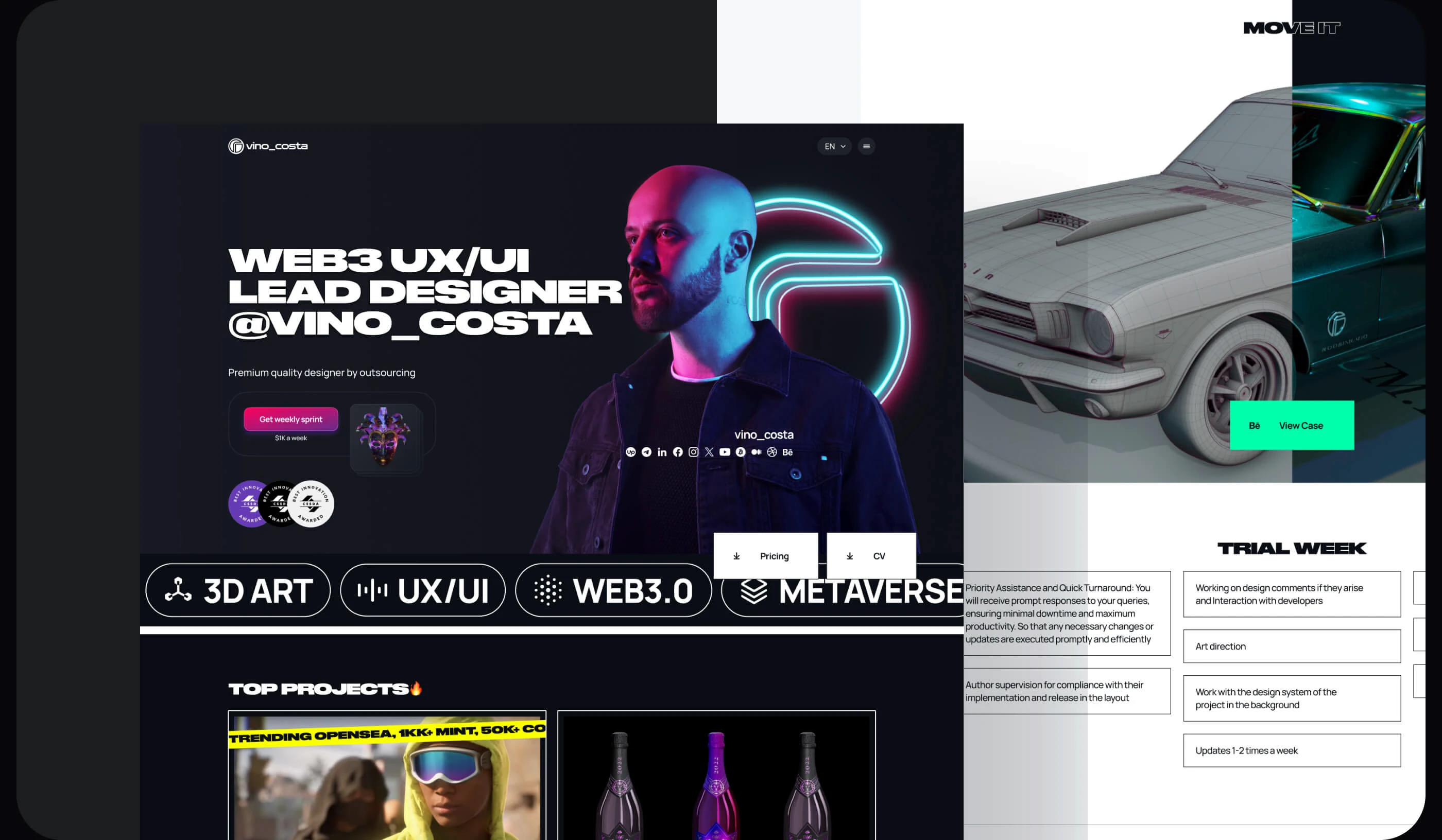 Roobinium 2.0 — обновление сайта дизайн-студии Web3 / Game / AI — Изображение №8 — Интерфейсы, Брендинг на Dprofile