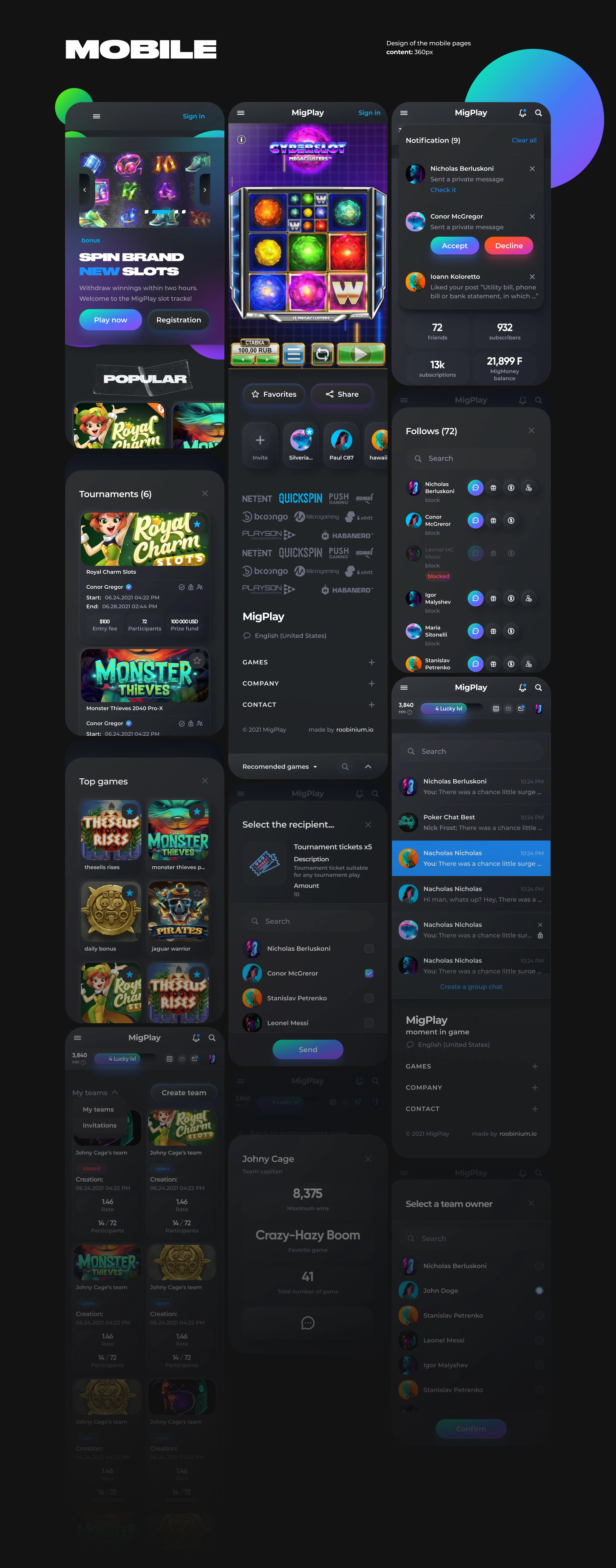 Casino слоты UX/UI — Landing & P2E пользовательский опыт — Изображение №7 — Интерфейсы на Dprofile