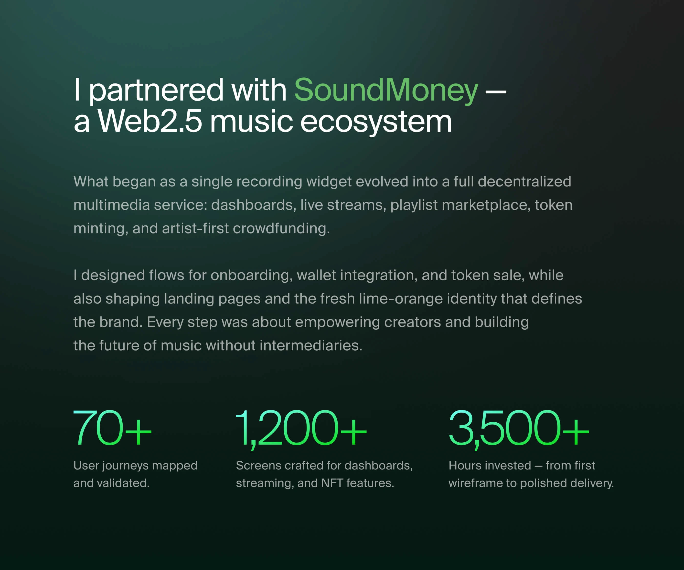 Music Beyond Platforms — Web3-экосистема для креаторов — Изображение №6 — Интерфейсы на Dprofile