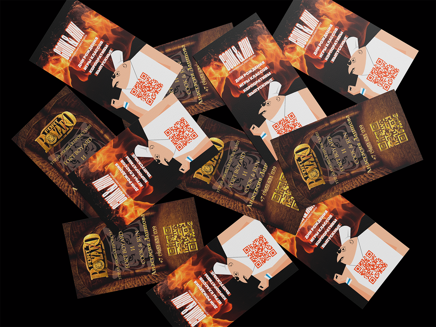 Визитка для управляющей Cook&Run и Fort Boyard — Изображение №1 — Брендинг, Графика на Dprofile