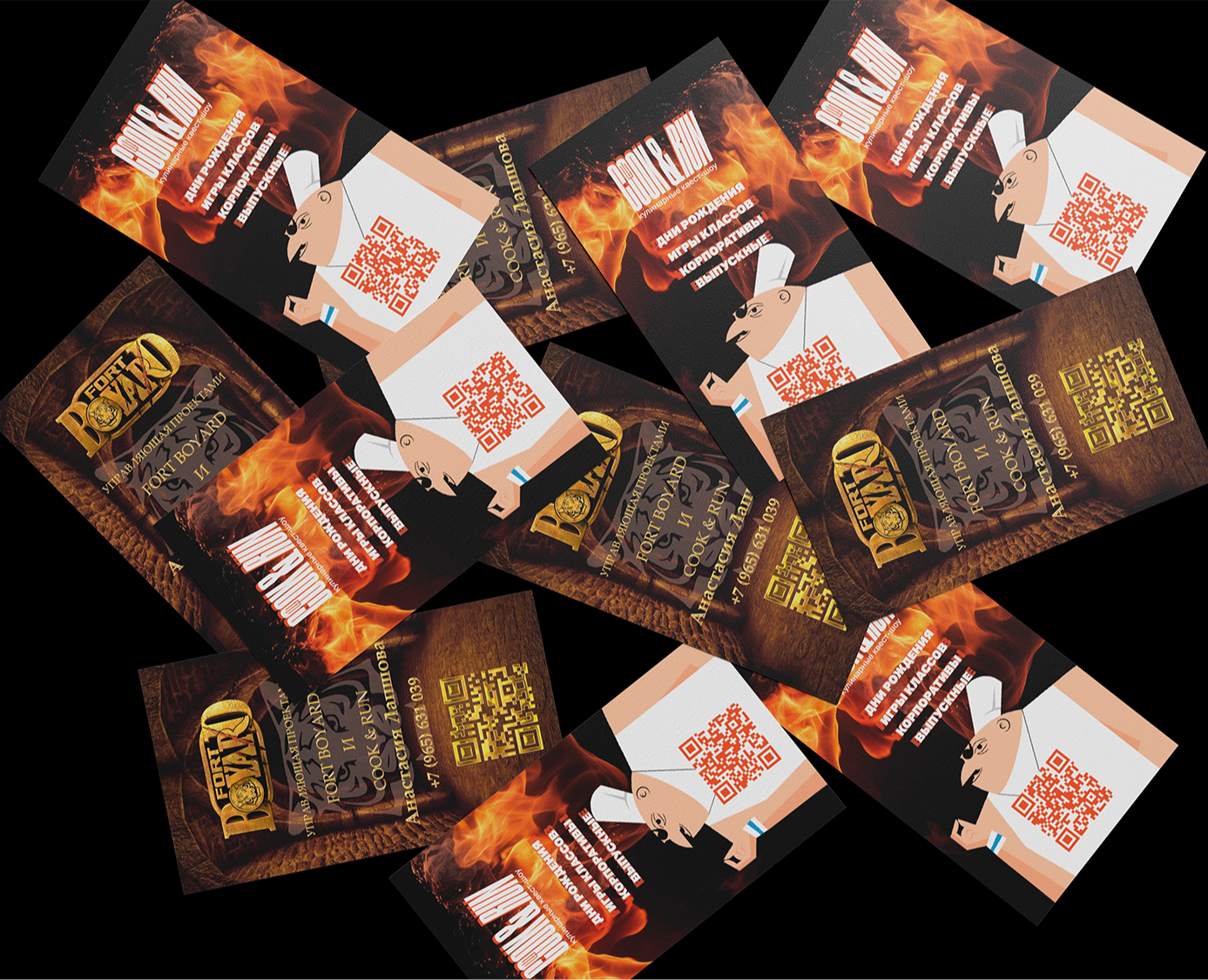 Визитка для управляющей Cook&Run и Fort Boyard — Брендинг, Графика на Dprofile