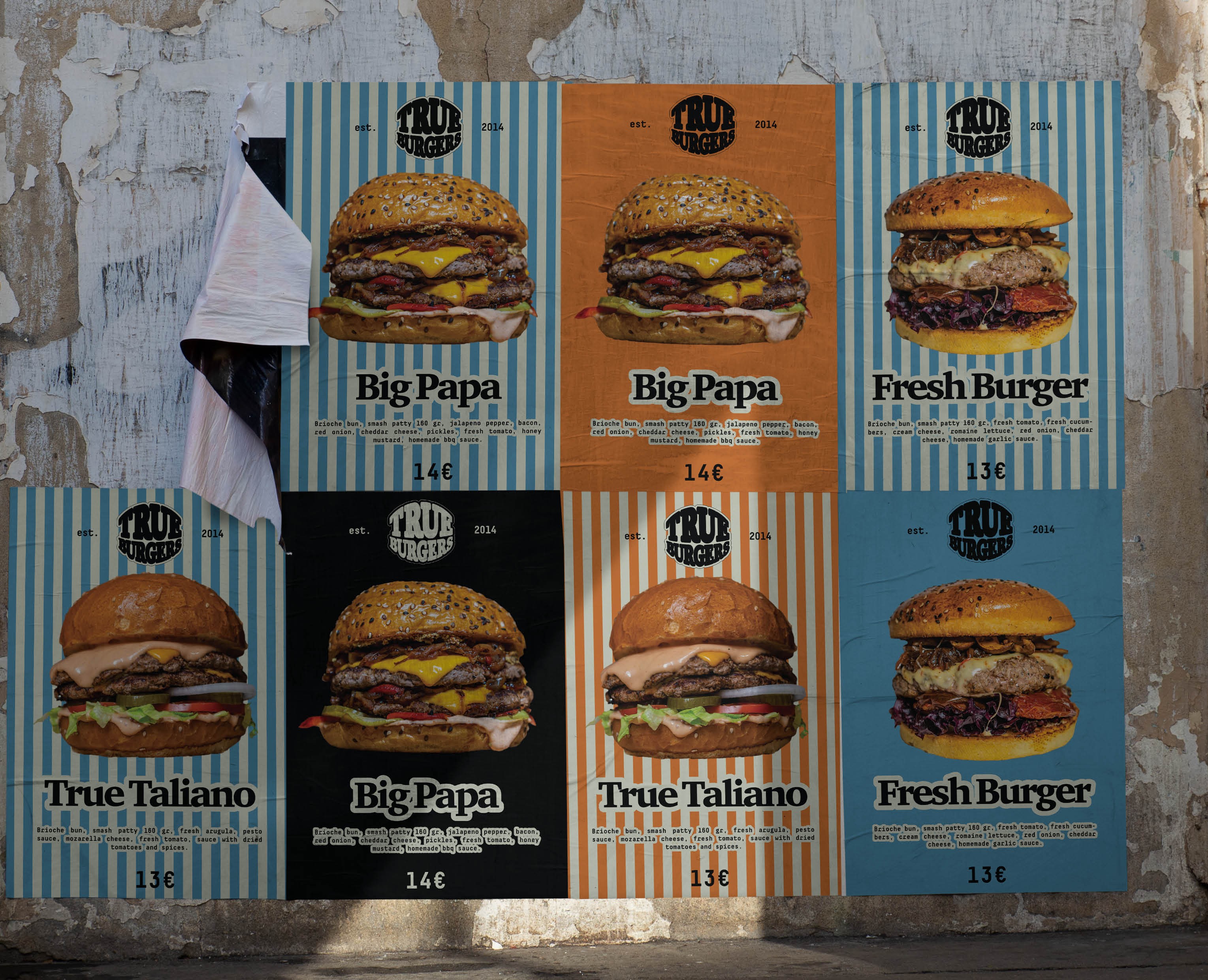 Айдентика True Burgers// identity design на Dprofile