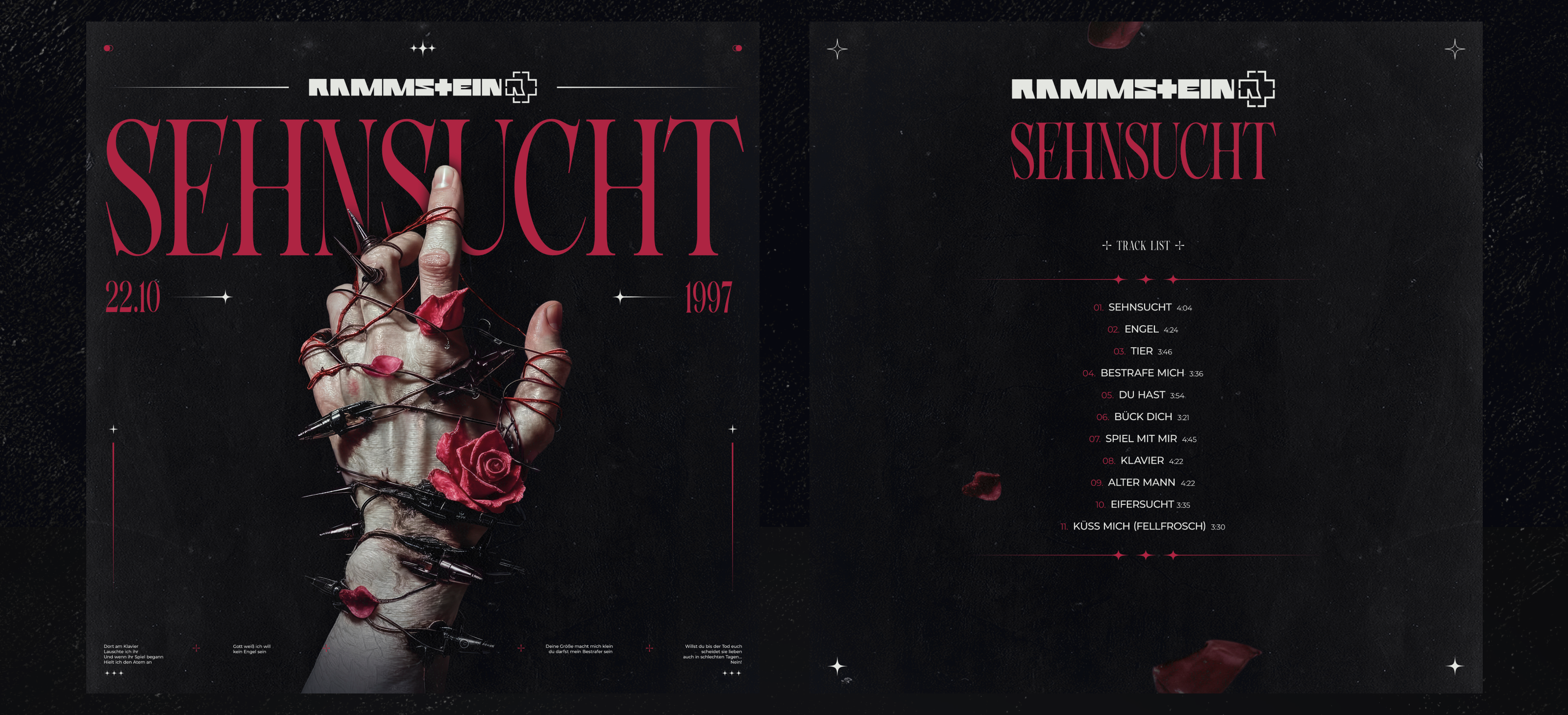 Sehnsucht | Дизайн виниловой пластинки Rammstein — Изображение №3 — Брендинг, Графика на Dprofile