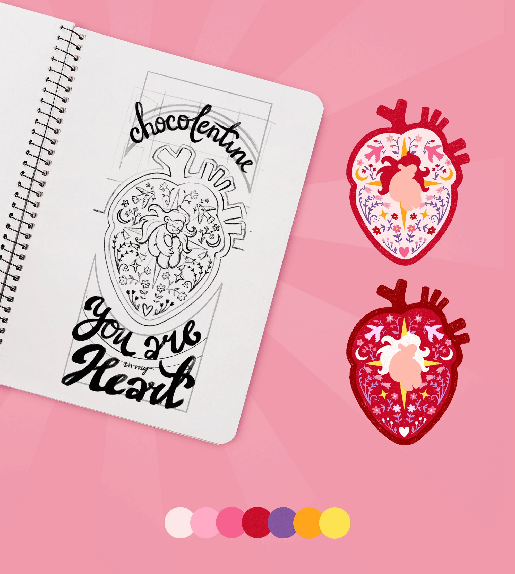 Упаковка шоколадки-валентинки + леттеринг — Изображение №3 — Брендинг, Иллюстрация на Dprofile