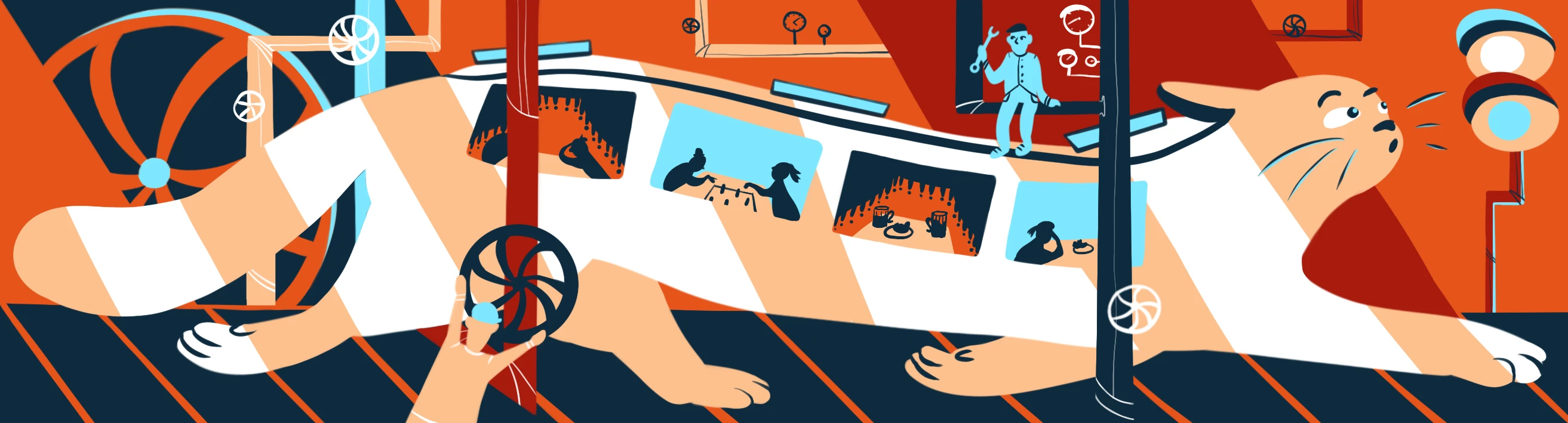 Иллюстрация для мурала — Тёплые коты — Изображение №2 — Иллюстрация на Dprofile