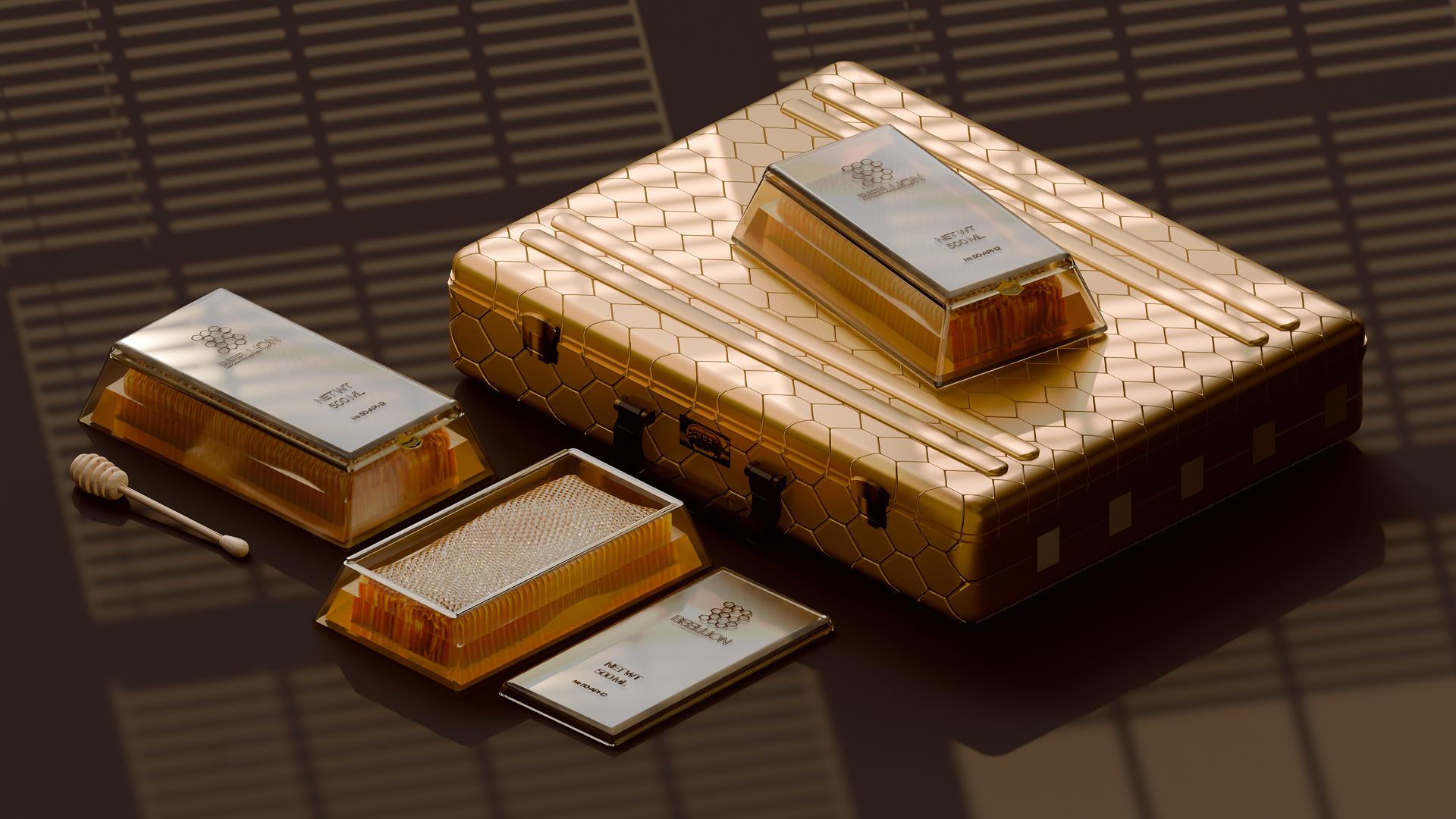 Мёд BEELLION — это золото, добытое ульем — Изображение №1 — Брендинг, 3D на Dprofile