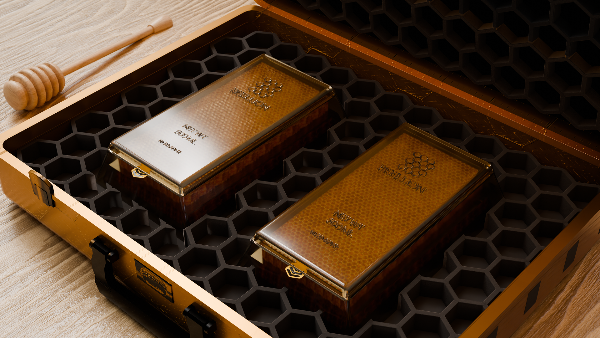 Мёд BEELLION — это золото, добытое ульем — Изображение №3 — Брендинг, 3D на Dprofile