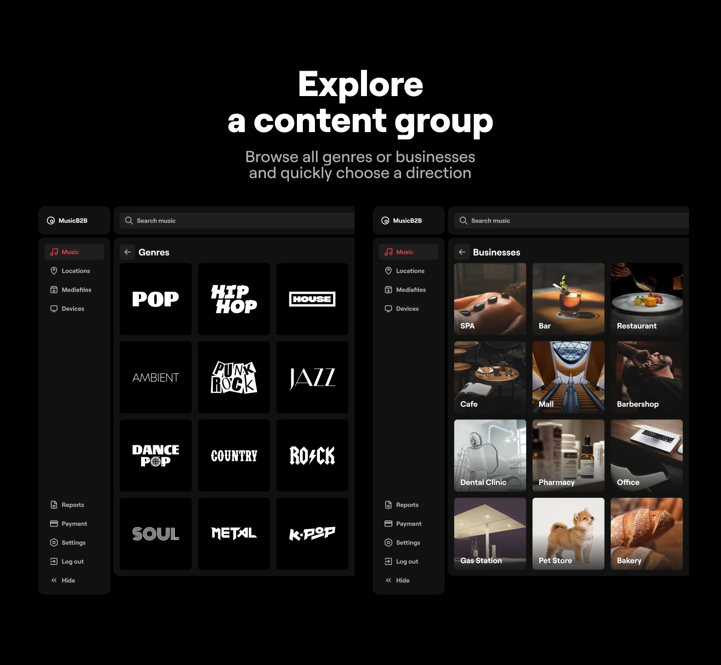 MUSIC DISCOVERY FOR BUSINESS | UX/UI & PRODUCT DESIGN — Изображение №15 — Интерфейсы на Dprofile