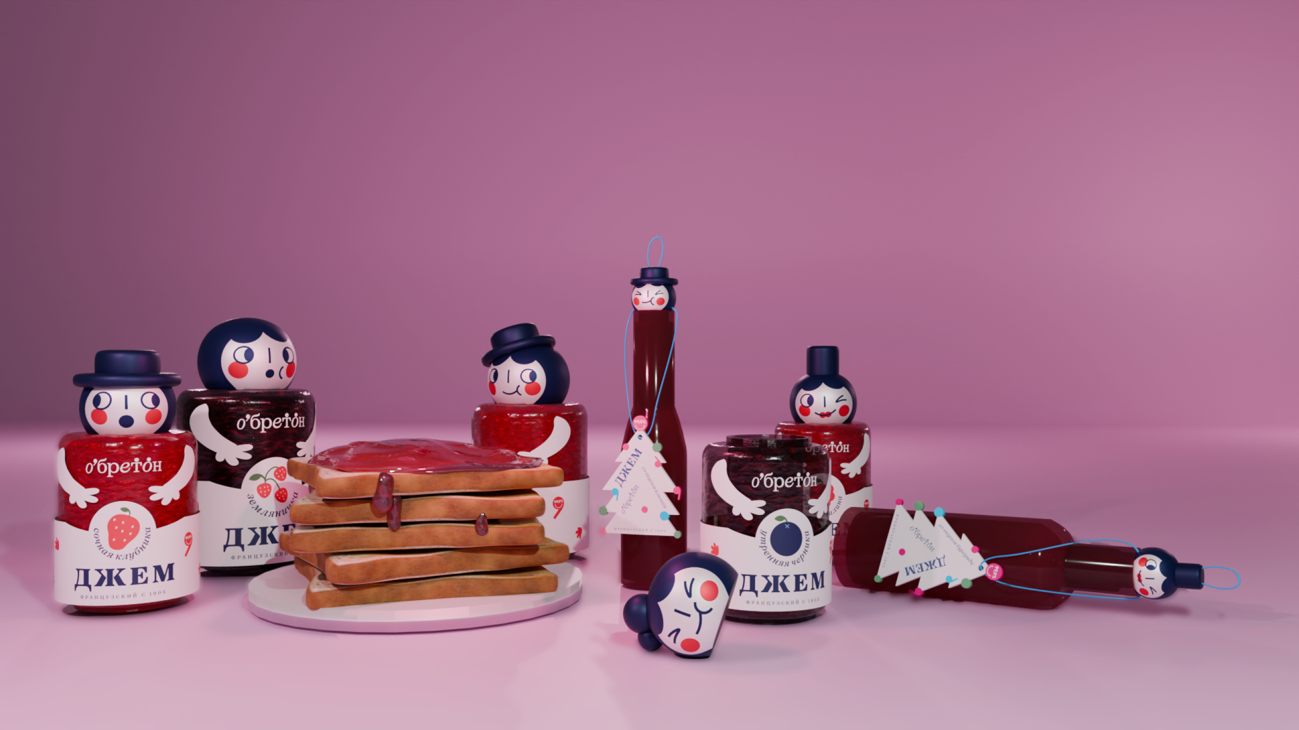 Упаковка джема O'бретон — Изображение №12 — Брендинг, 3D на Dprofile
