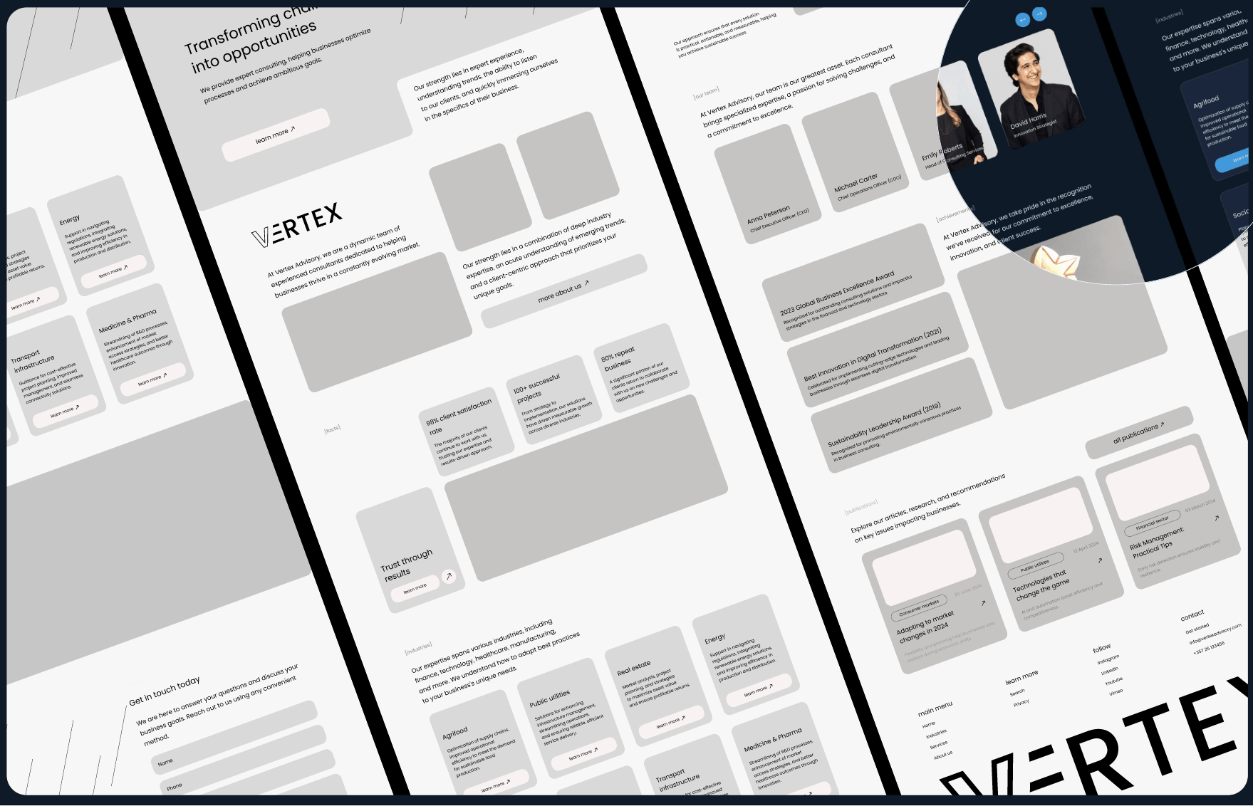 VERTEX advisory | Corporate Website — Изображение №11 — Интерфейсы на Dprofile