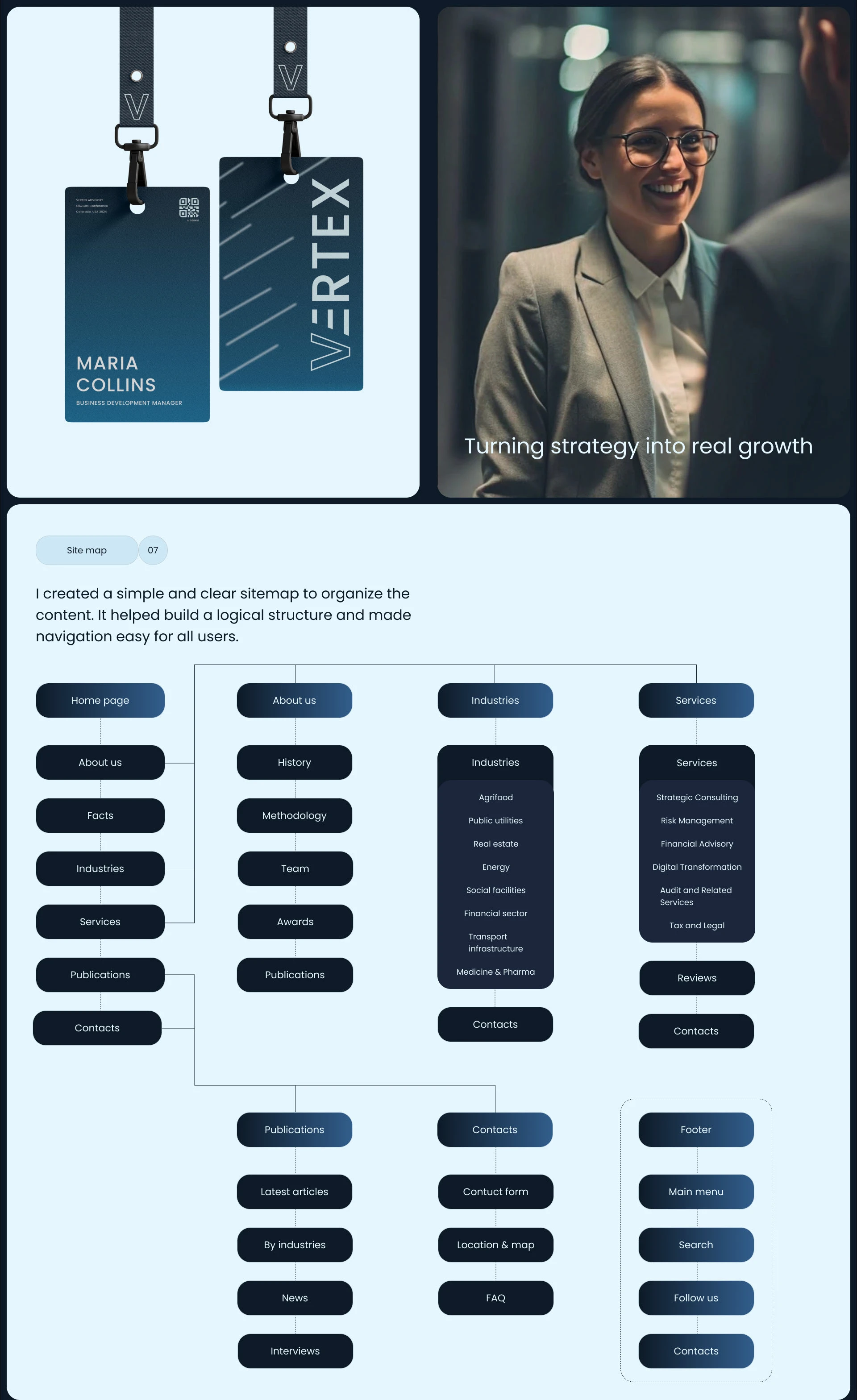 VERTEX advisory | Corporate Website — Изображение №10 — Интерфейсы на Dprofile