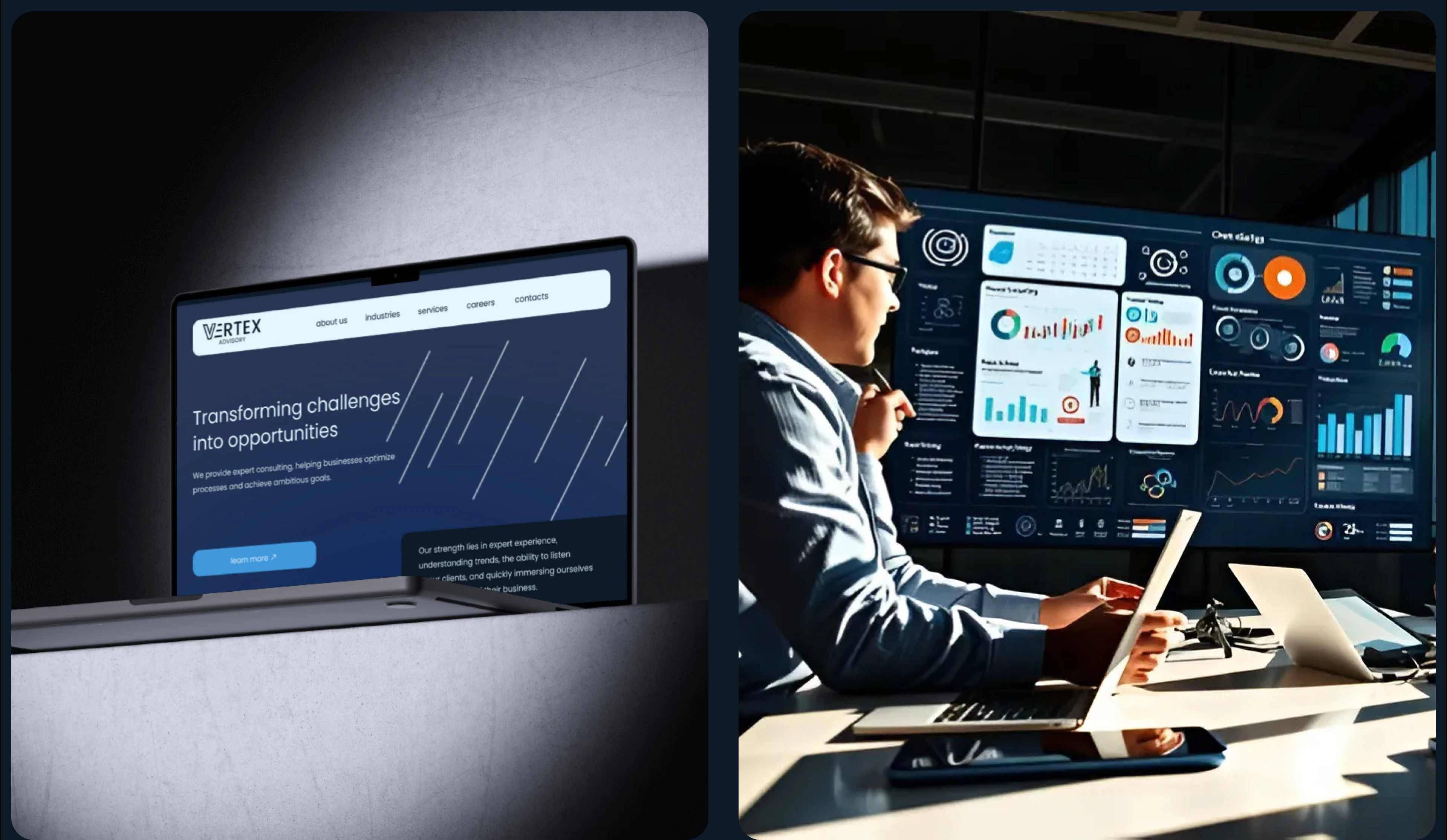 VERTEX advisory | Corporate Website — Изображение №3 — Интерфейсы на Dprofile