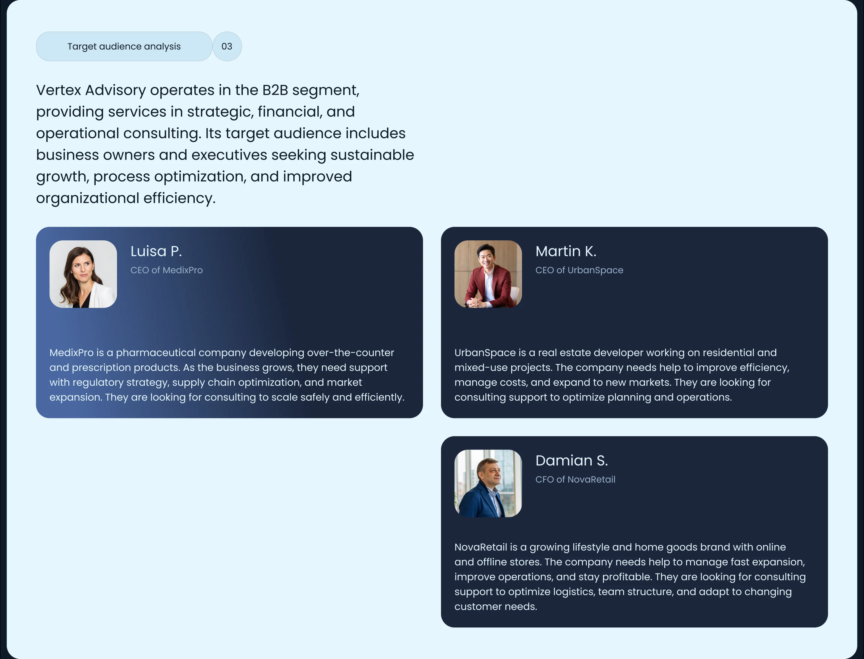 VERTEX advisory | Corporate Website — Изображение №6 — Интерфейсы на Dprofile