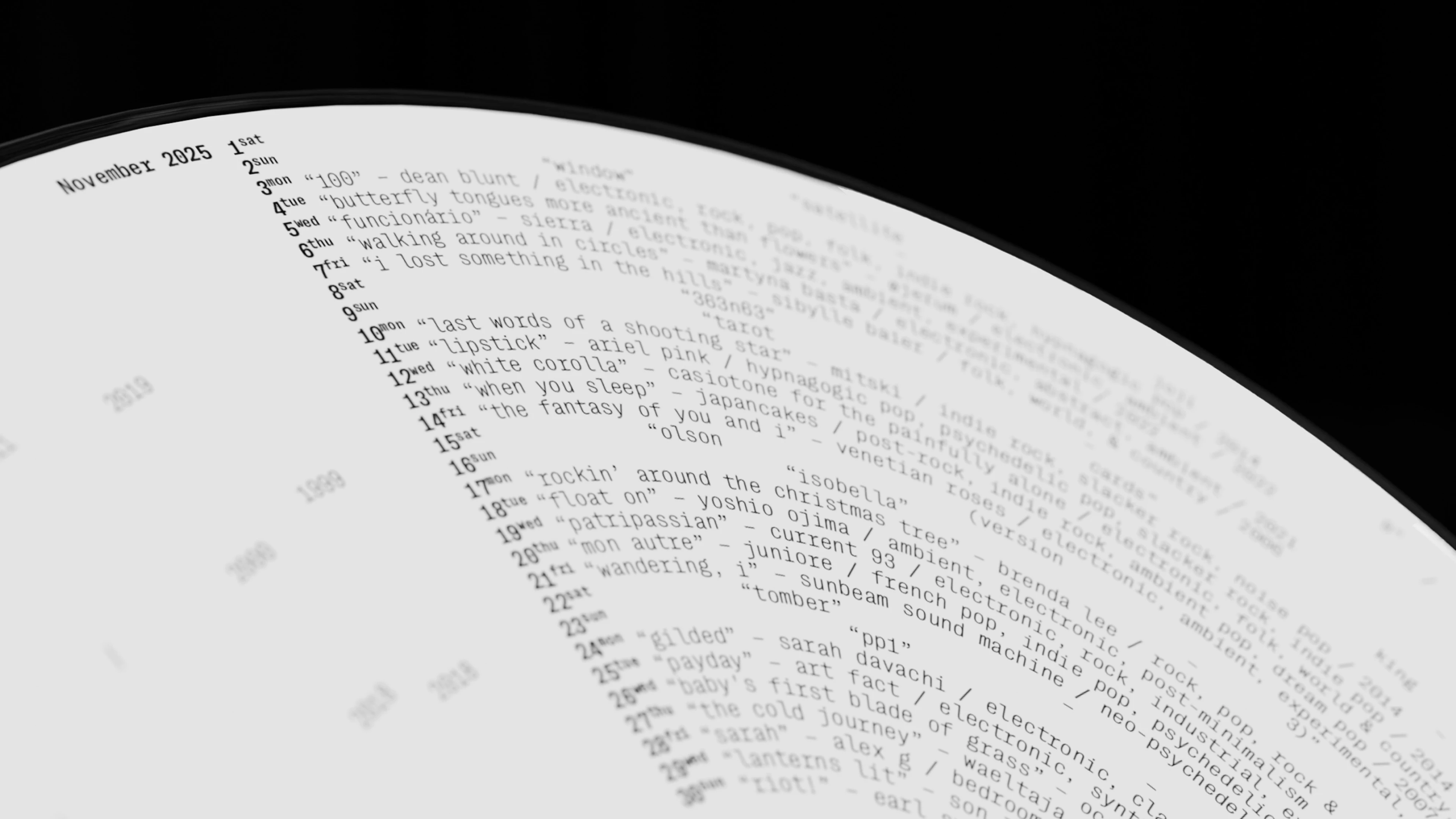 A Year in Sound: Calendar 2025 — Изображение №9 — Брендинг, Графика на Dprofile