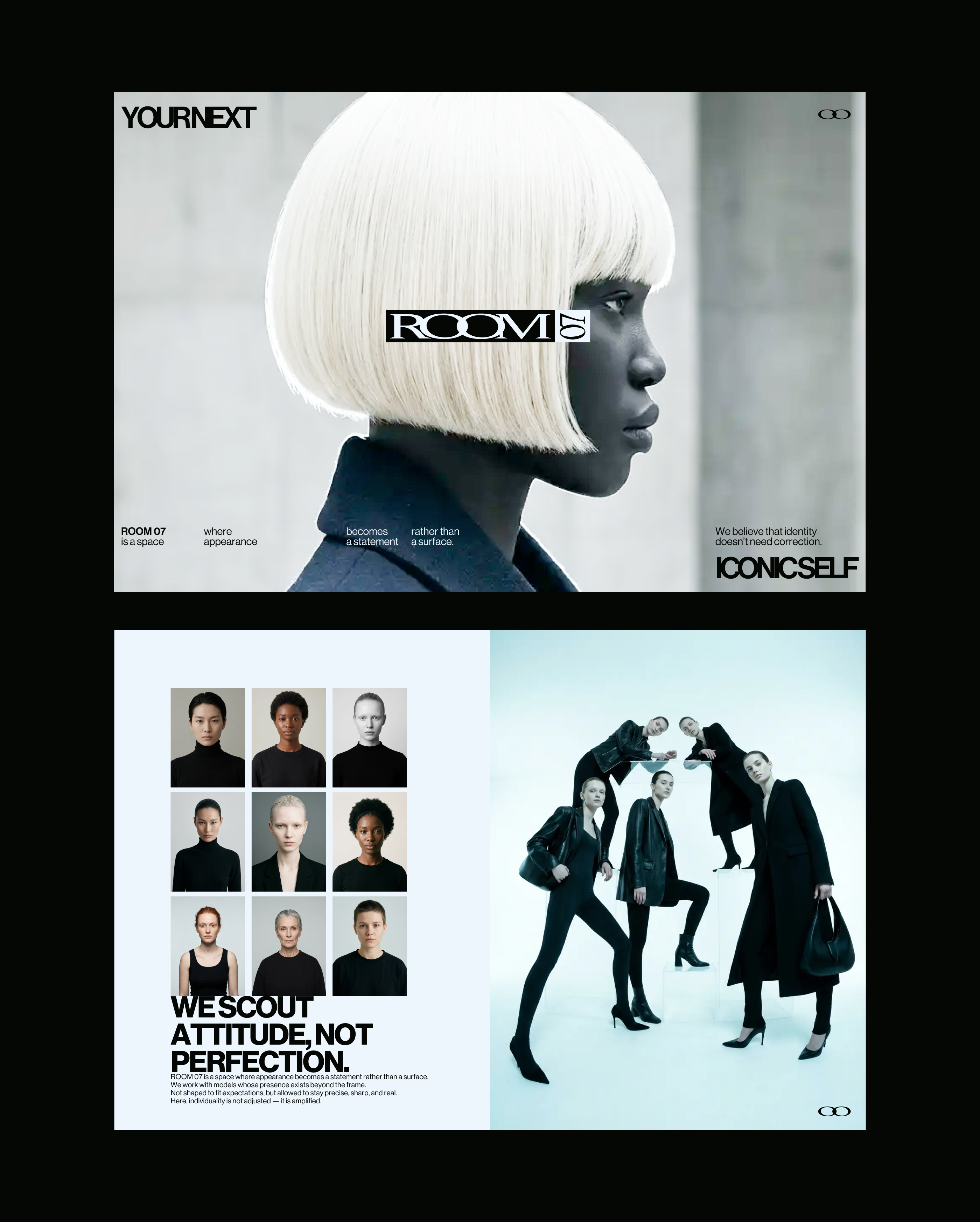 ROOM07 / Брендинг модельного агенства — Изображение №6 — Брендинг, Графика на Dprofile