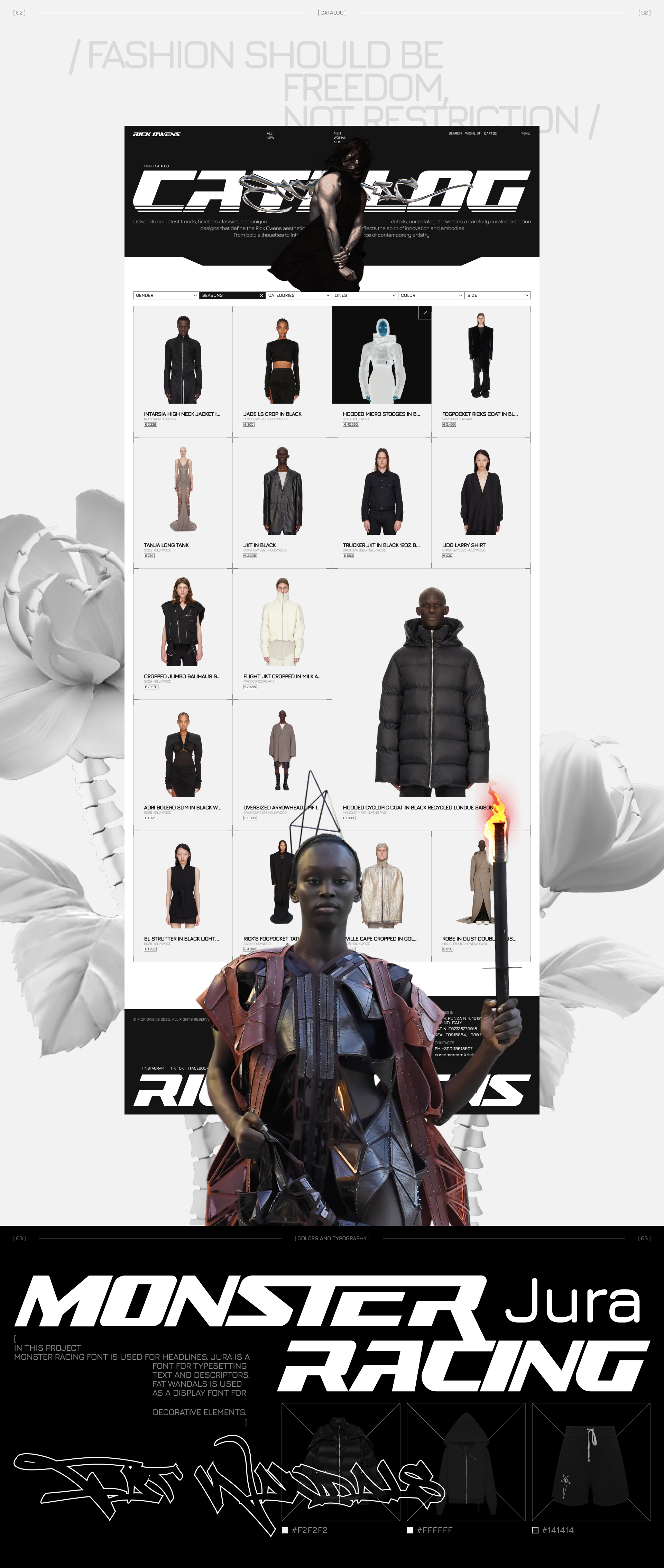 Rick Owens | Website redesign — Изображение №4 — Интерфейсы, Брендинг на Dprofile