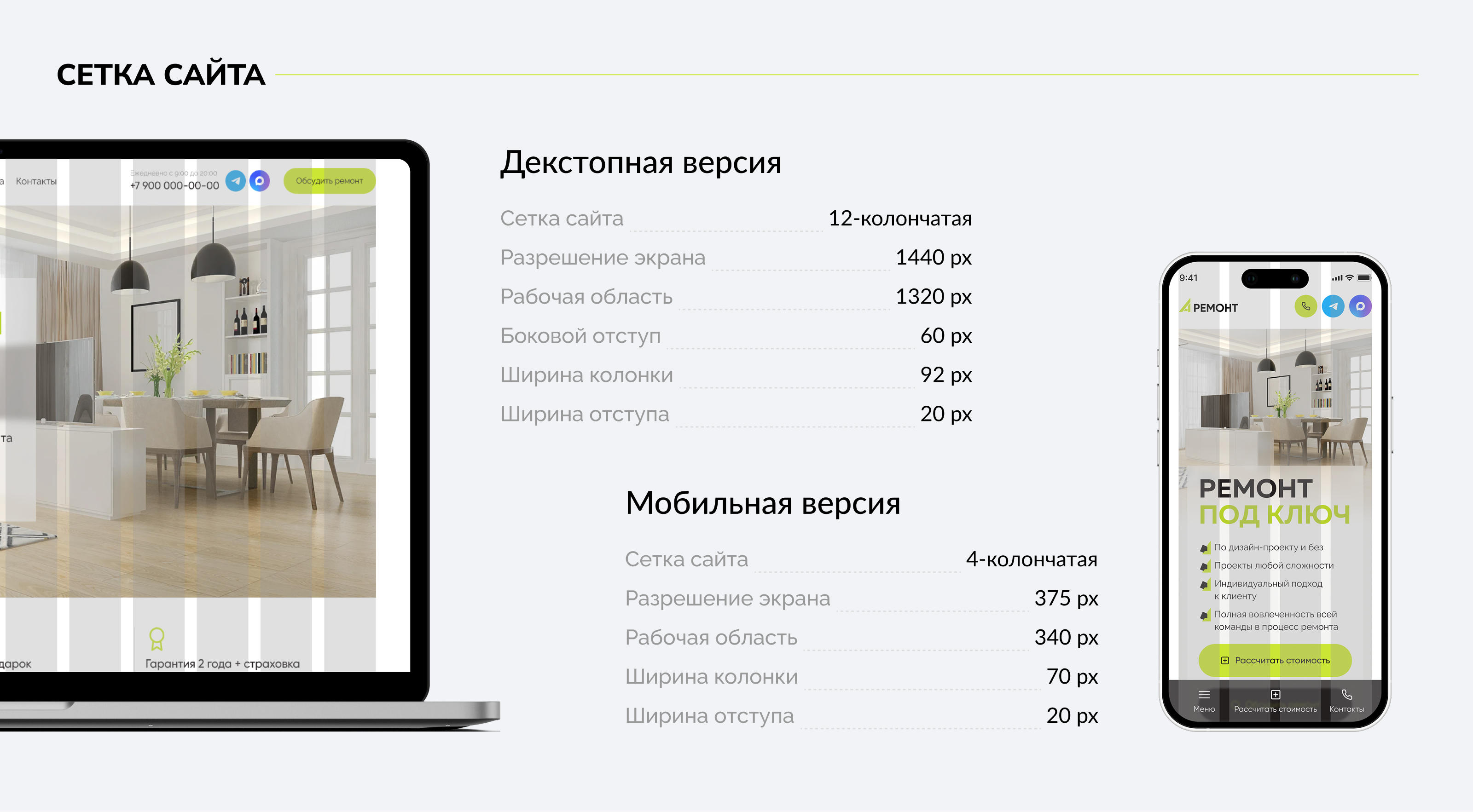 Мульти-лендинг для студии ремонта — Изображение №4 — Интерфейсы на Dprofile