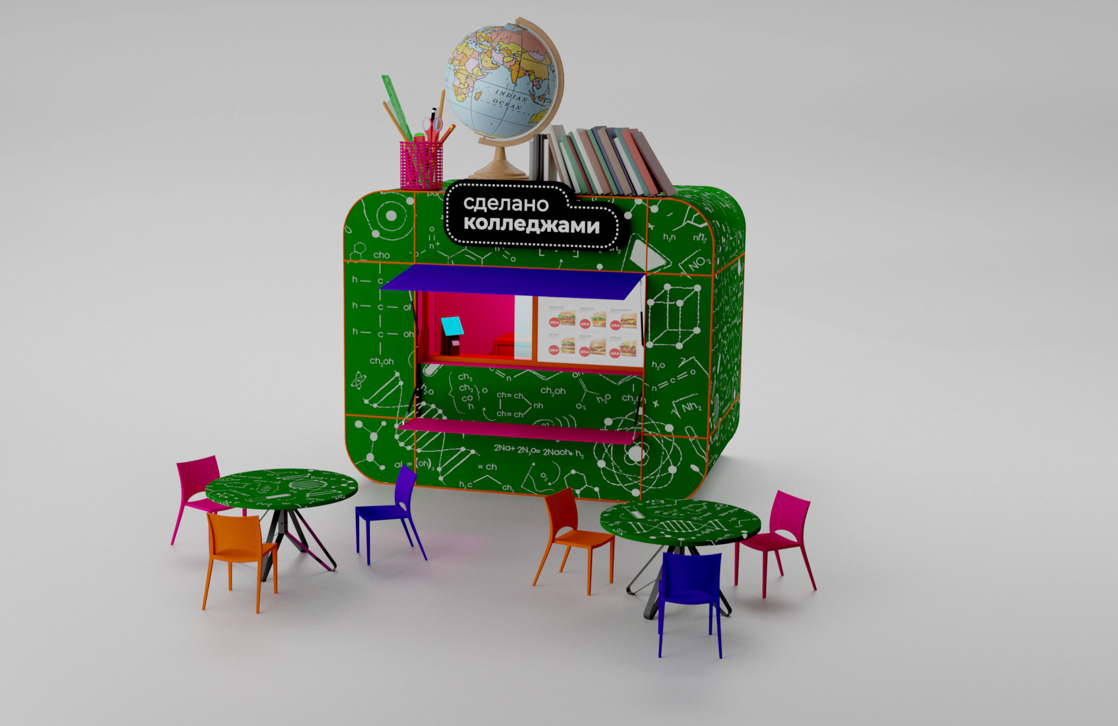 ТЕМАТИЧЕСКИЕ ФУДТРАКИ ДЛЯ СТОЛИЧНЫХ ПАРКОВ ОТДЫХА — Изображение №6 — Иллюстрация, 3D на Dprofile