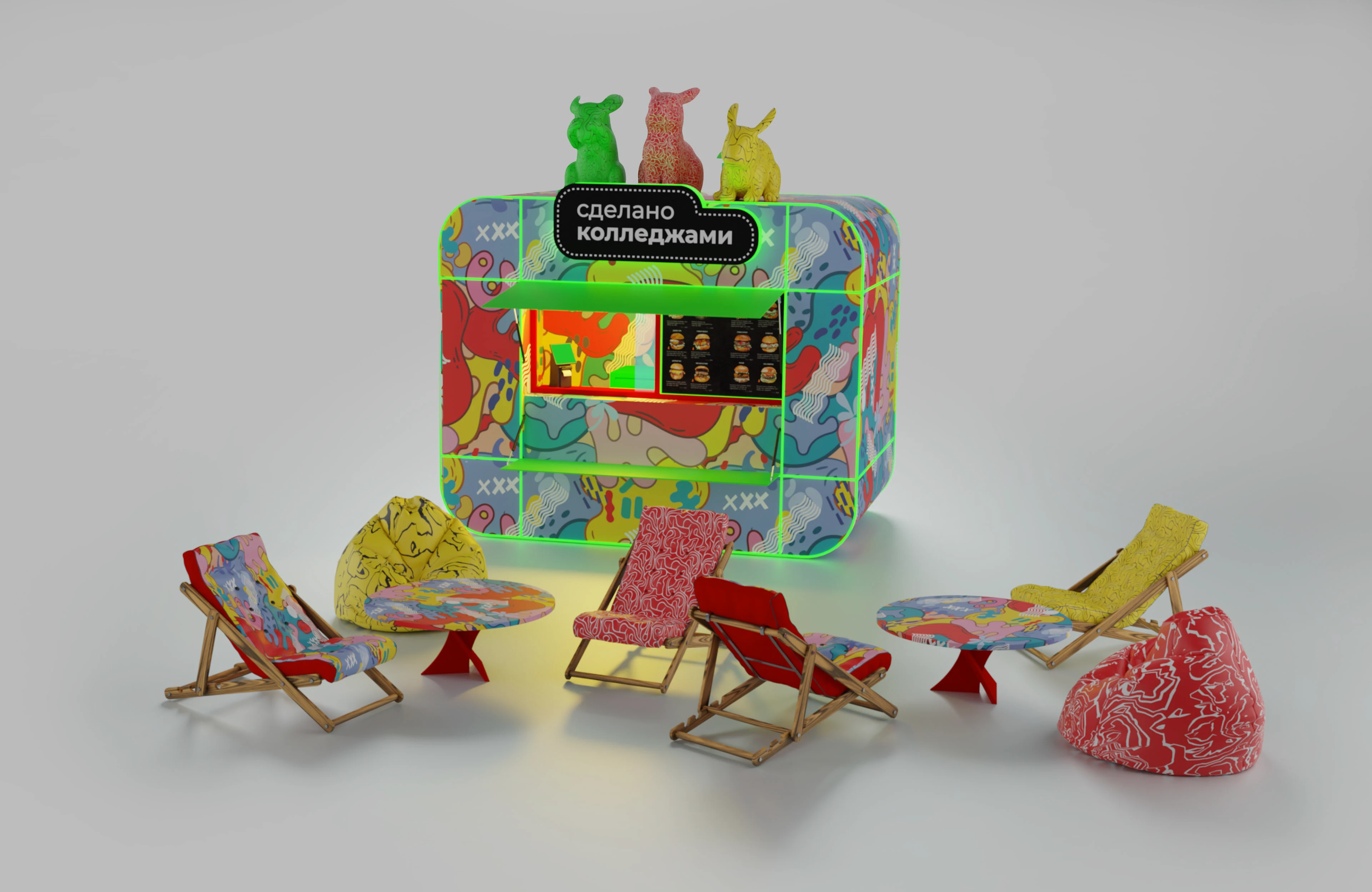 ТЕМАТИЧЕСКИЕ ФУДТРАКИ ДЛЯ СТОЛИЧНЫХ ПАРКОВ ОТДЫХА — Изображение №10 — Иллюстрация, 3D на Dprofile