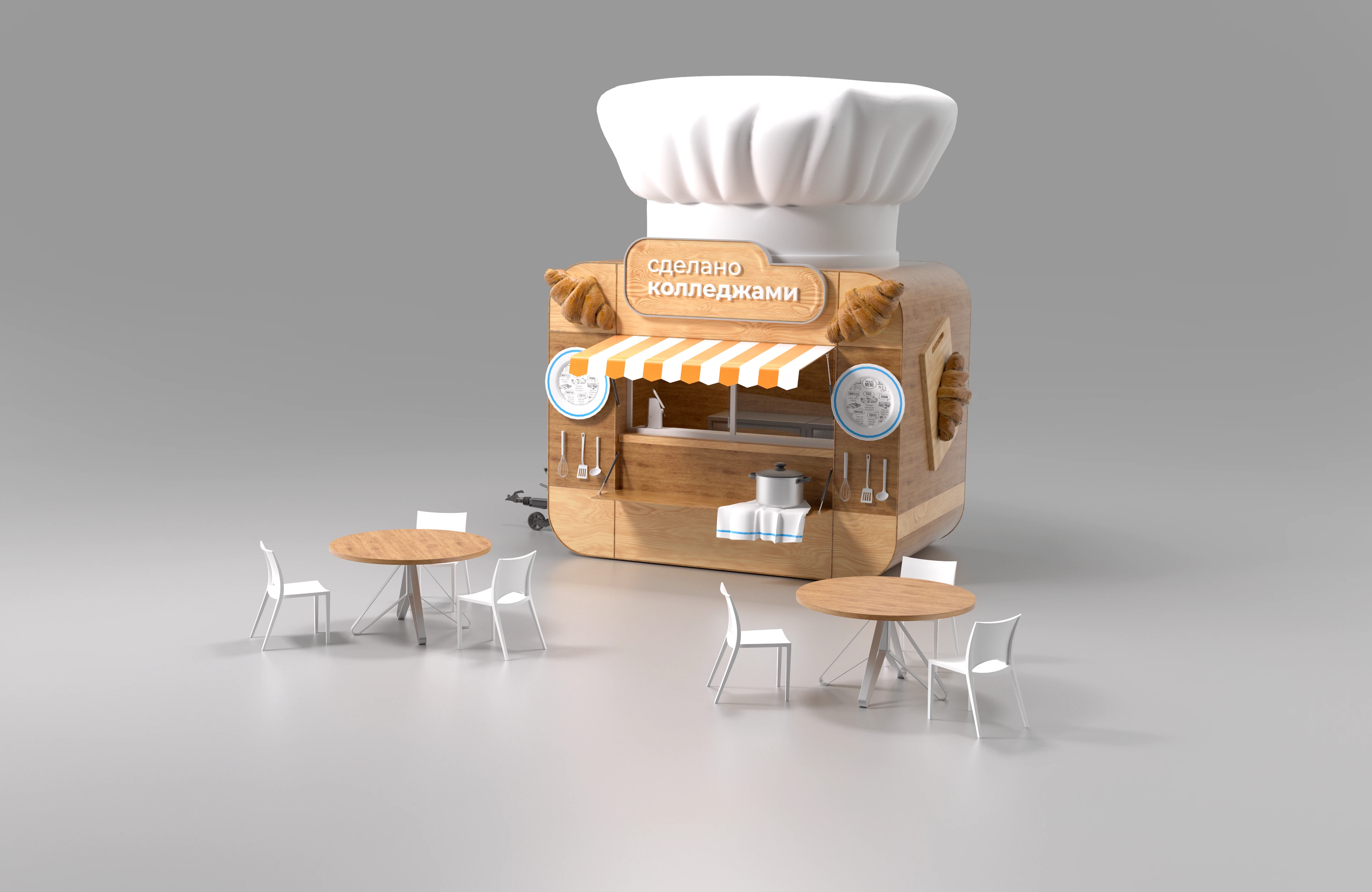 ТЕМАТИЧЕСКИЕ ФУДТРАКИ ДЛЯ СТОЛИЧНЫХ ПАРКОВ ОТДЫХА — Изображение №7 — Иллюстрация, 3D на Dprofile