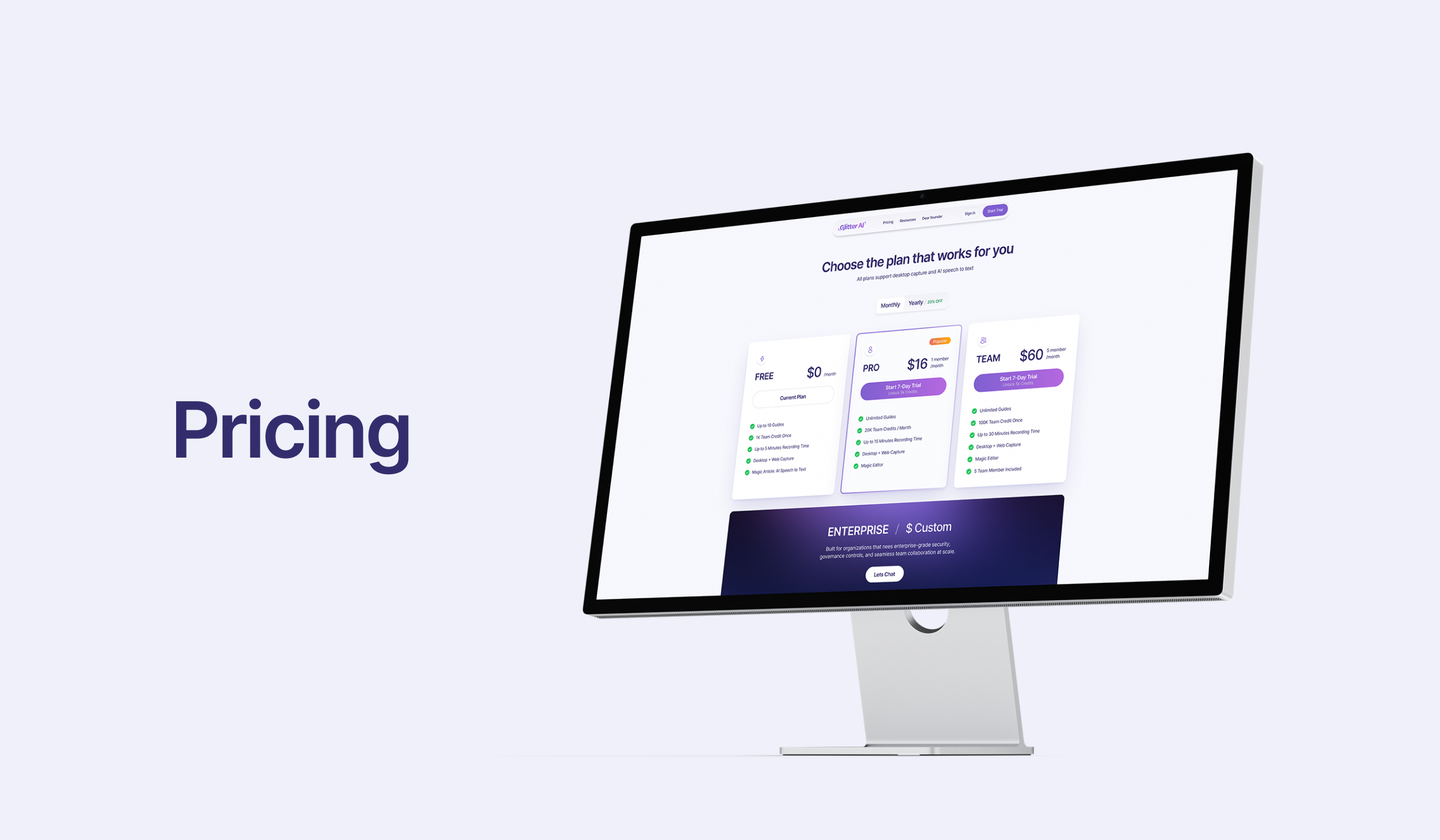 Glitter AI — Маркетинговый сайт — Изображение №9 — Интерфейсы на Dprofile