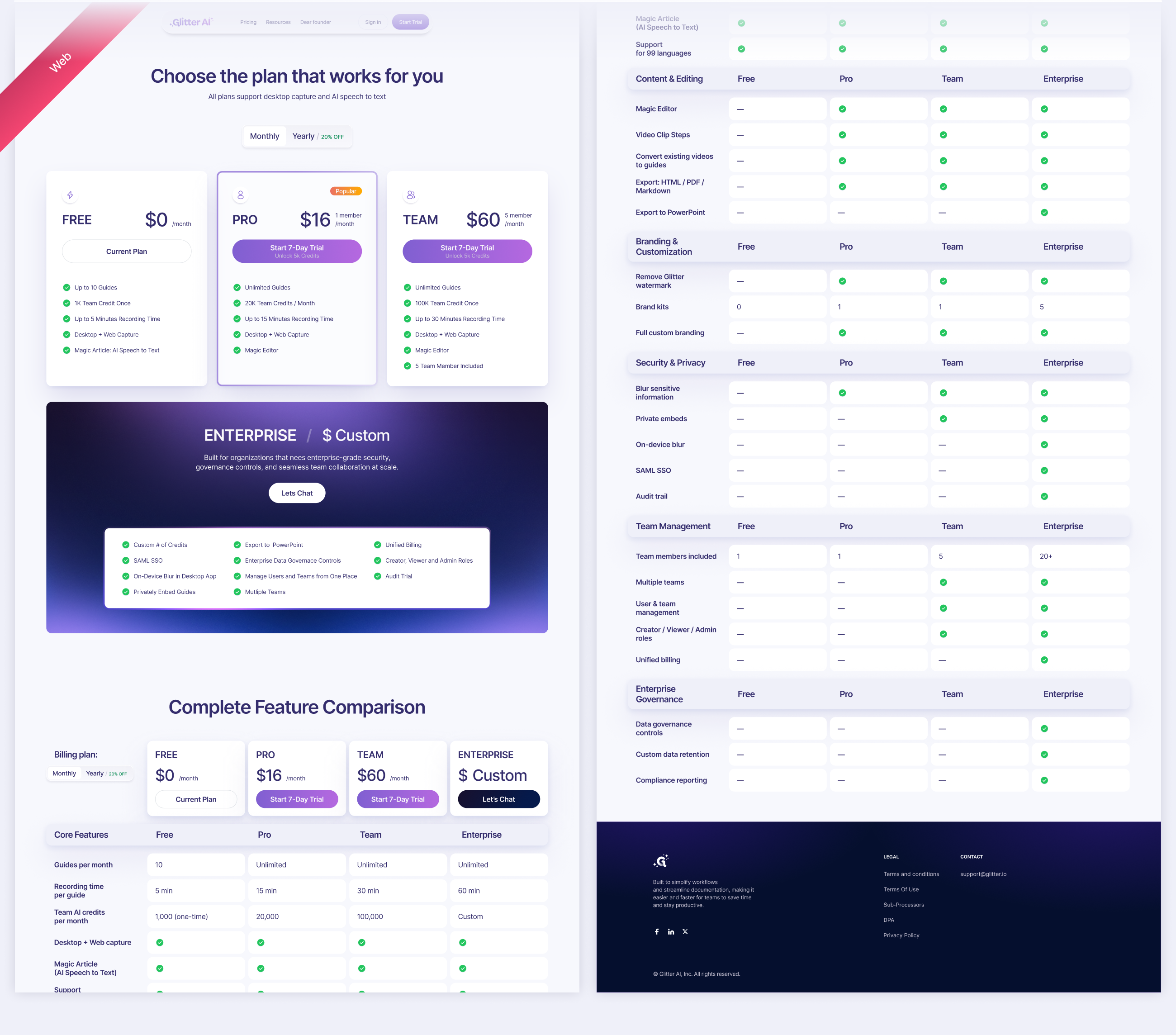 Glitter AI — Маркетинговый сайт — Изображение №10 — Интерфейсы на Dprofile