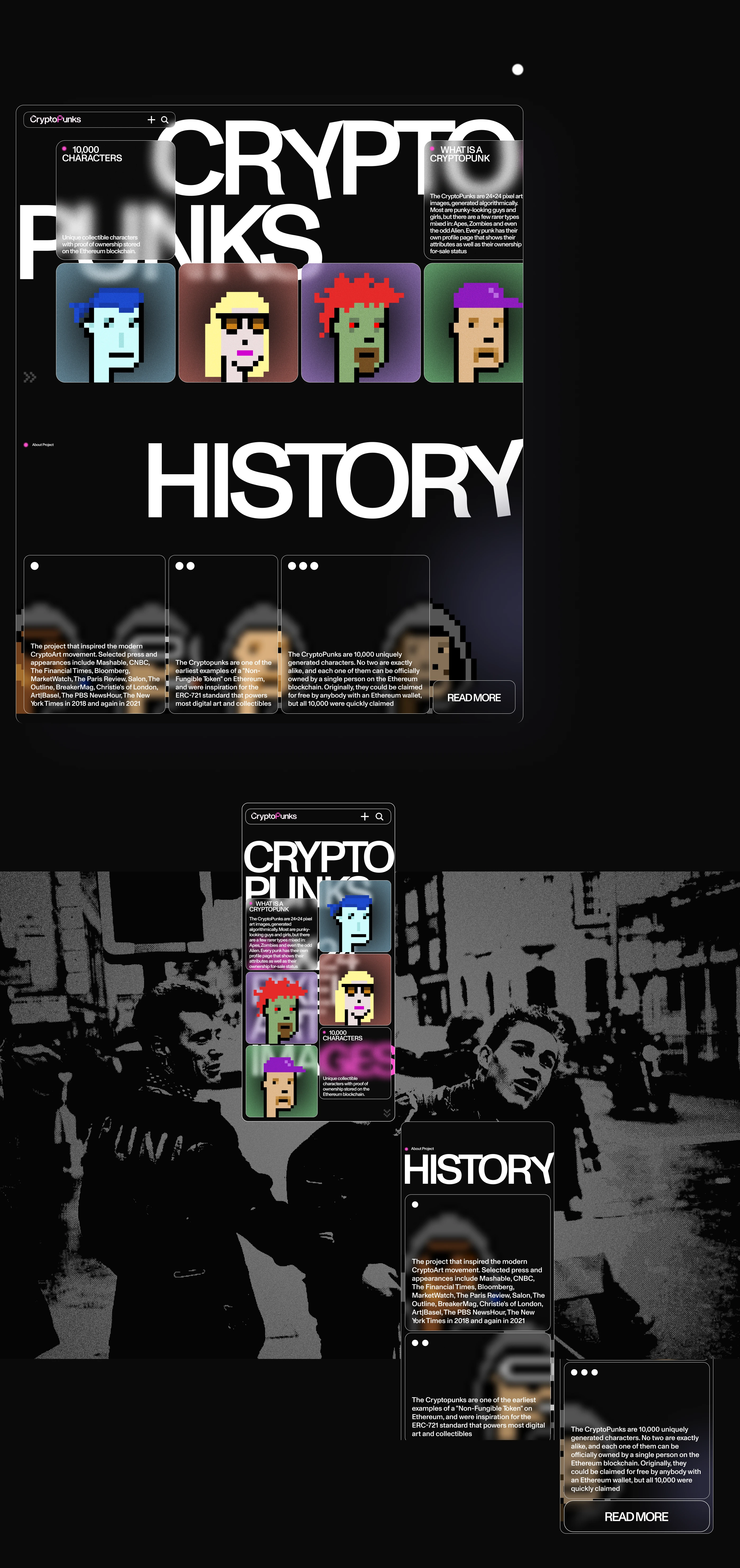CryptoPunks — коллекция NFT — Изображение №2 — Интерфейсы, Брендинг на Dprofile