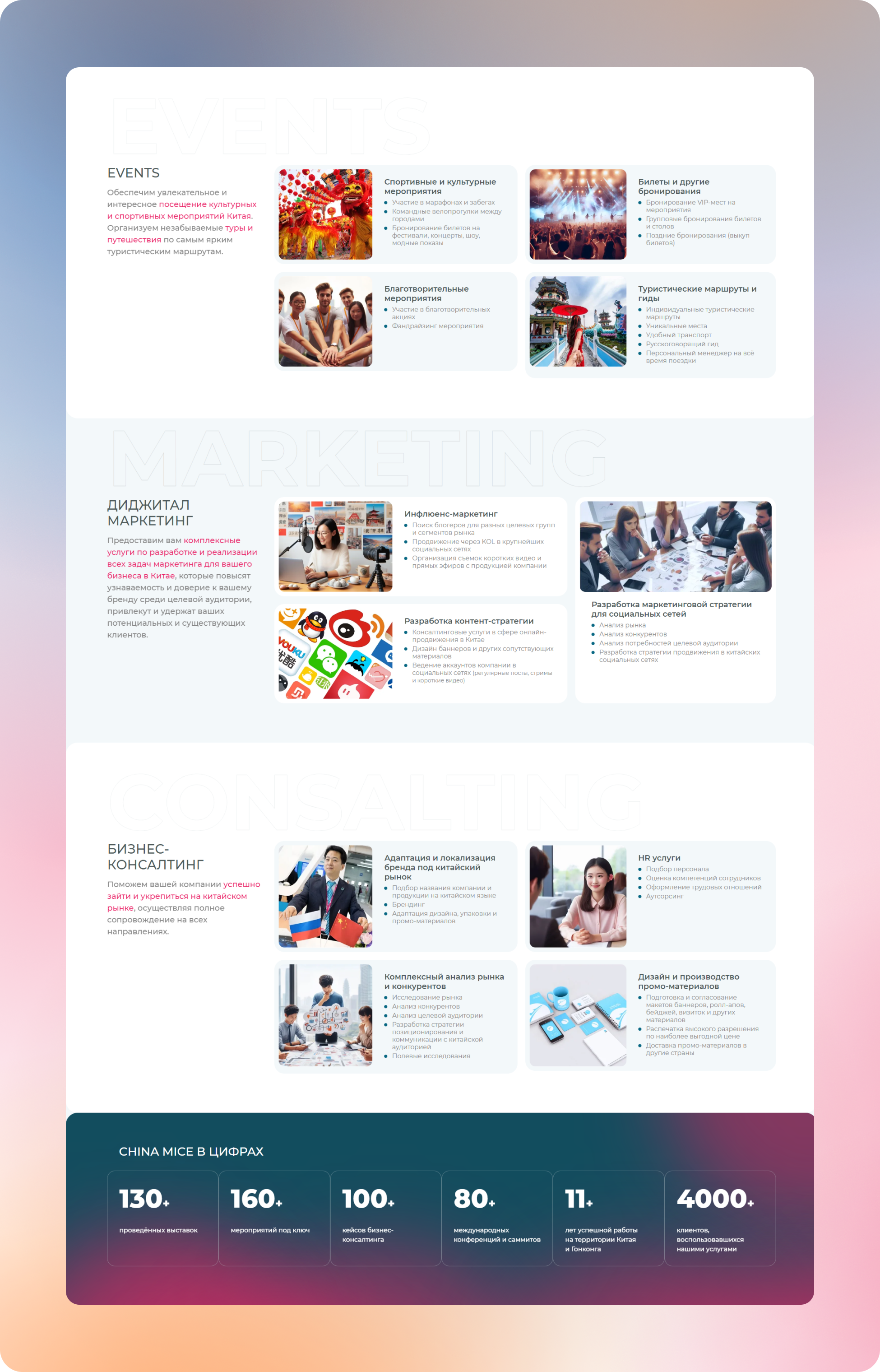 Разработка лендинга для China MICE, 2023 🚀 — Изображение №2 — Интерфейсы на Dprofile