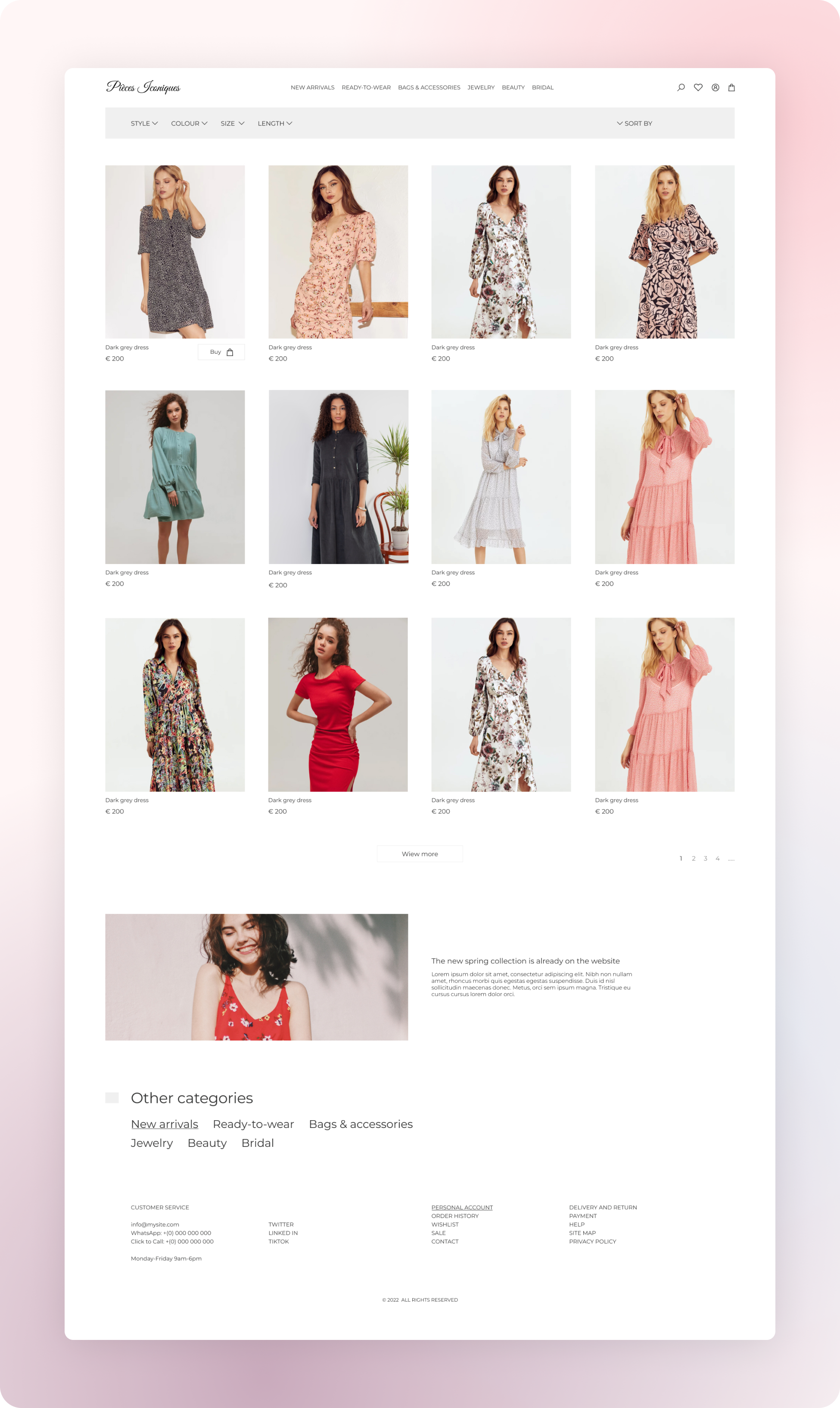 Разработка интернет-магазина для Piecesiconiques, 2022 🚀👗 — Изображение №2 — Интерфейсы на Dprofile