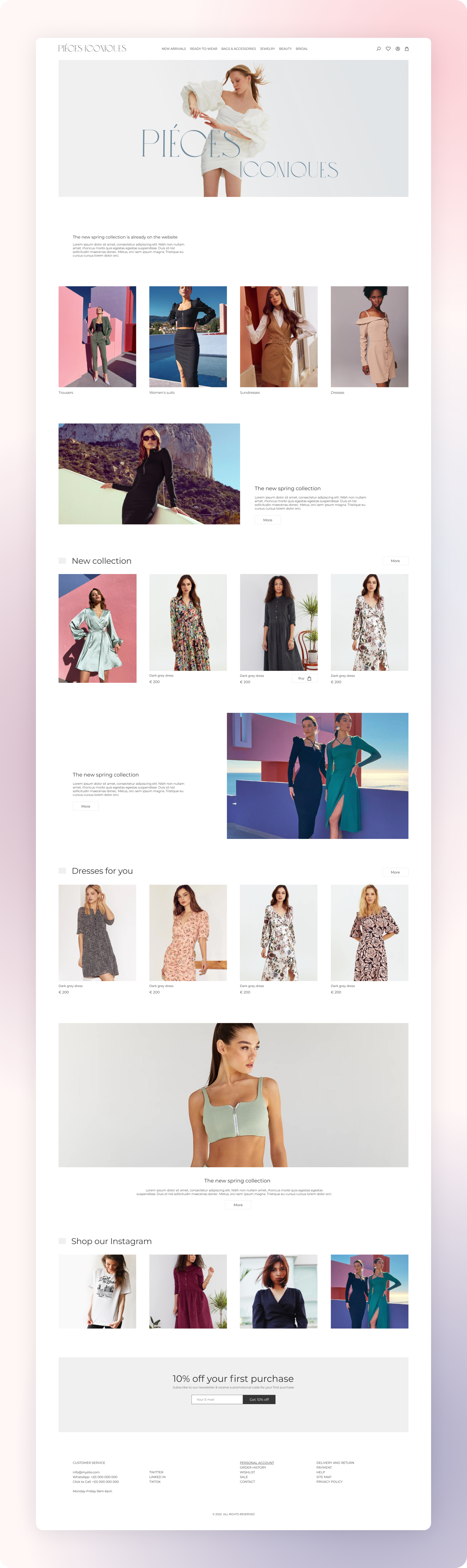 Разработка интернет-магазина для Piecesiconiques, 2022 🚀👗 — Изображение №1 — Интерфейсы на Dprofile