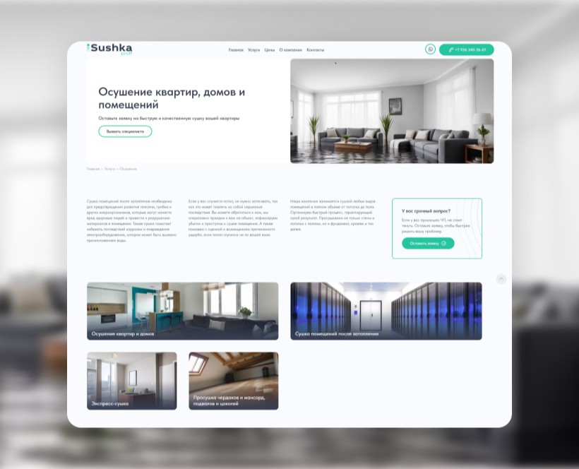 Разработка корпоративного сайта для Sushka Proff на Dprofile