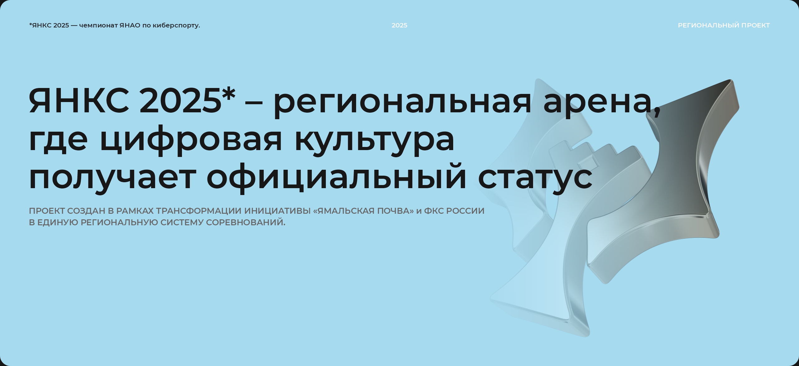 ЯНКС 2025  Чемпионат ЯНАО по киберспорту — Изображение №1 — Брендинг, 3D на Dprofile