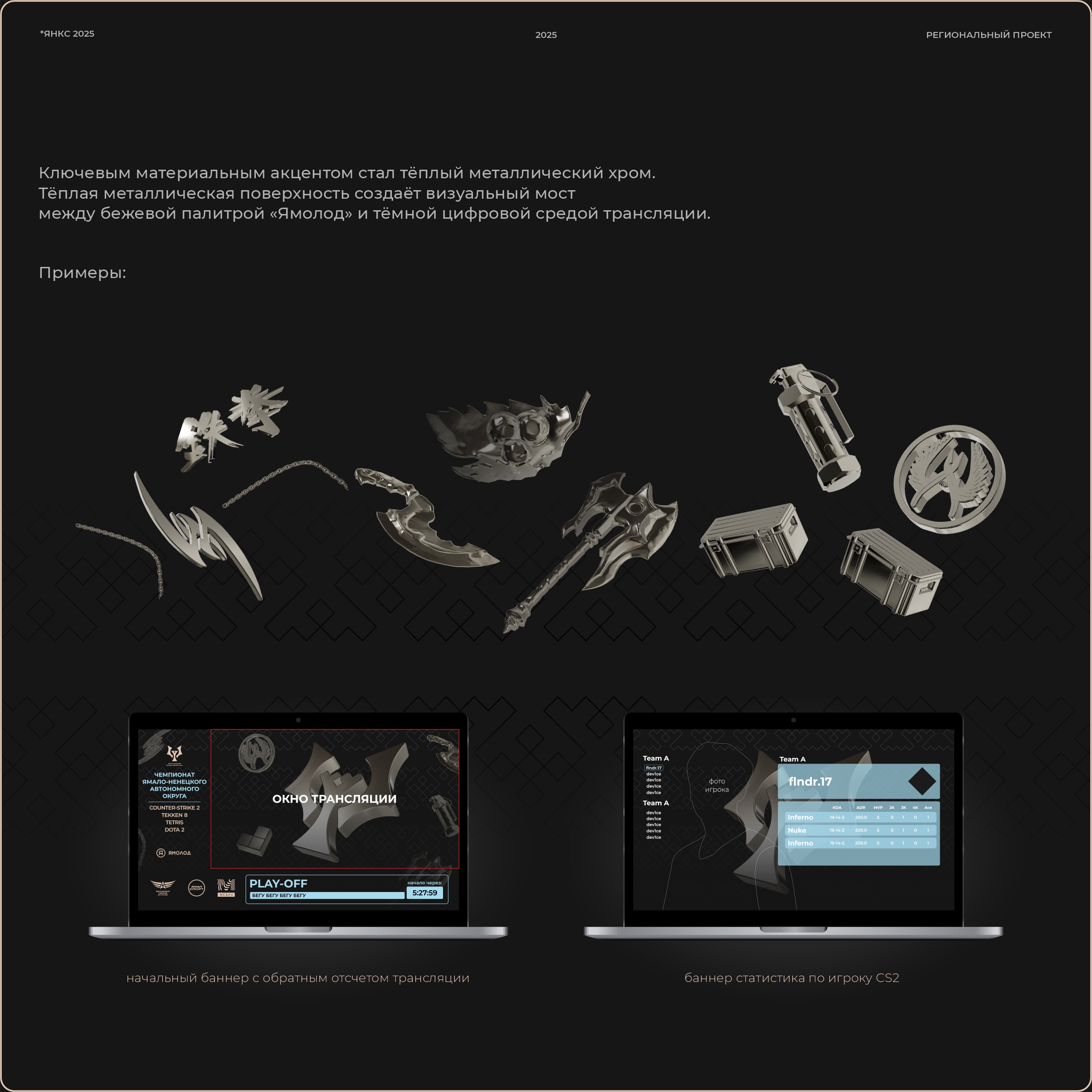 ЯНКС 2025  Чемпионат ЯНАО по киберспорту — Изображение №6 — Брендинг, 3D на Dprofile