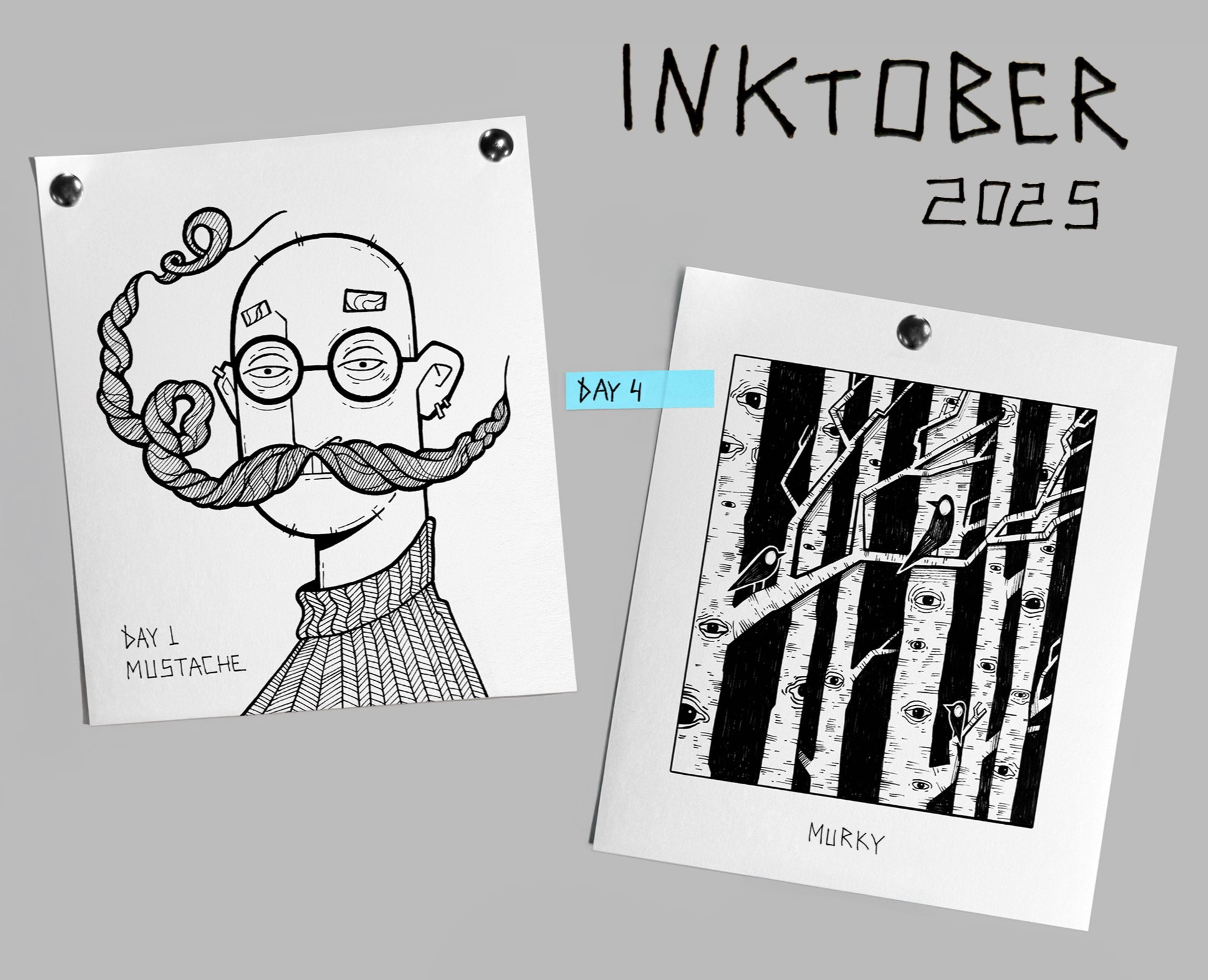 Inktober 2025 — Иллюстрация, Графика на Dprofile