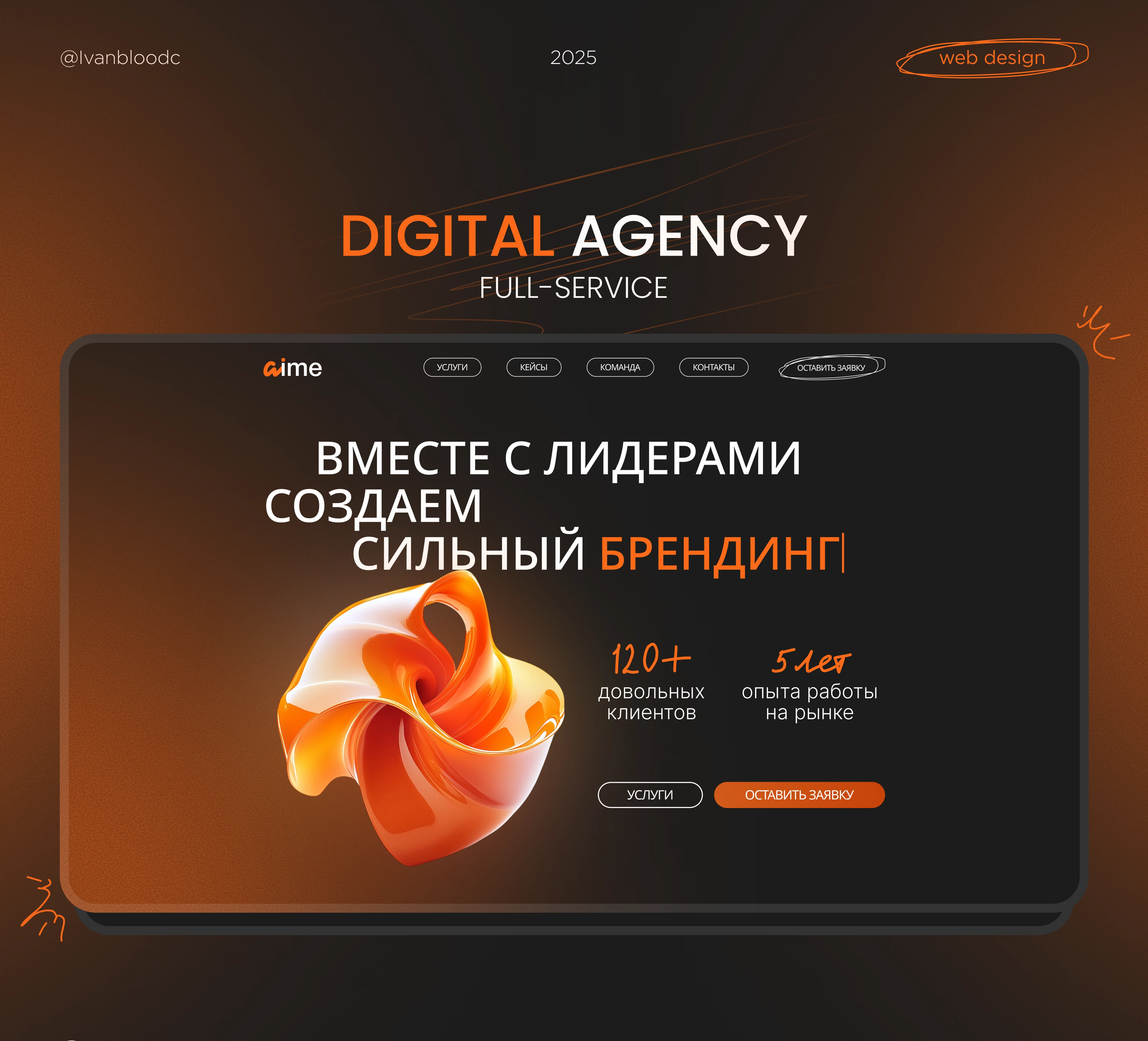 Веб дизайн: Digital агенство полного цикла — Изображение №1 — Интерфейсы, Брендинг на Dprofile