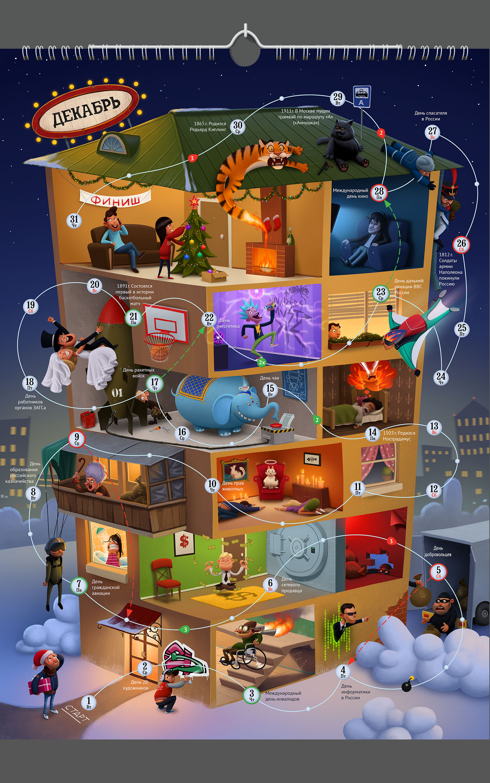 Календарь+настольная игра — Изображение №24 — Иллюстрация, Графика на Dprofile