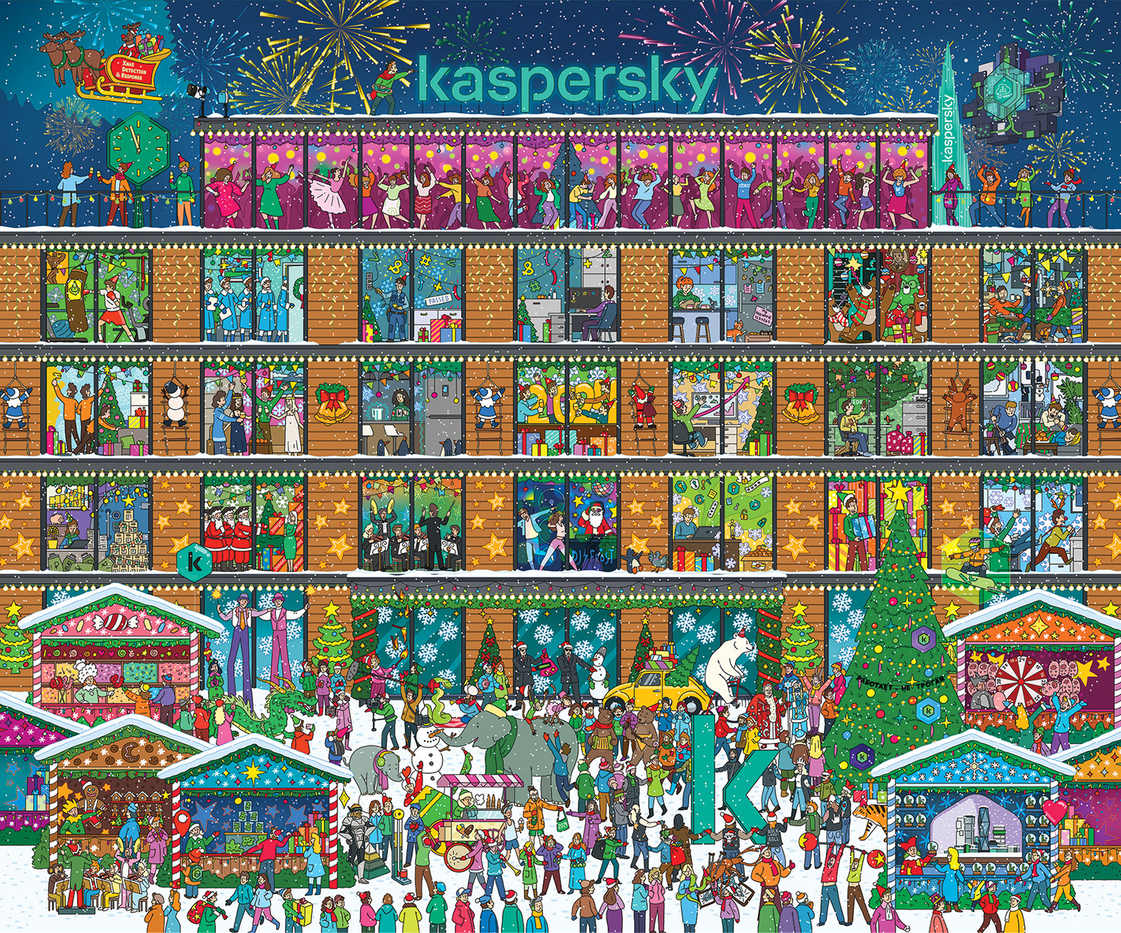 Виммельбух адвент-календарь | Kaspersky — Изображение №3 — Иллюстрация, Графика на Dprofile