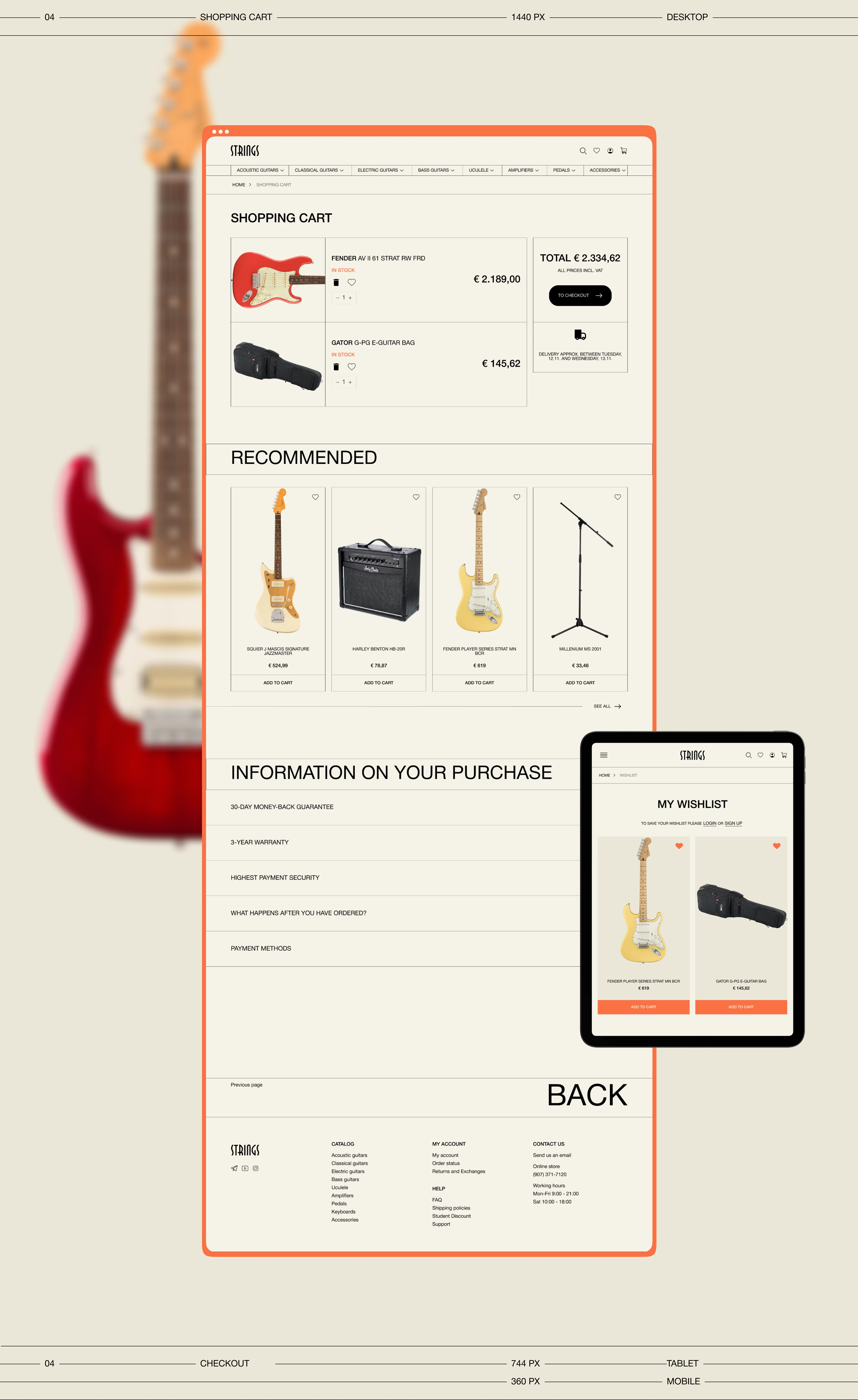 E-COMMERCE | GUITAR STORE - UX/UI Consept — Изображение №6 — Интерфейсы на Dprofile