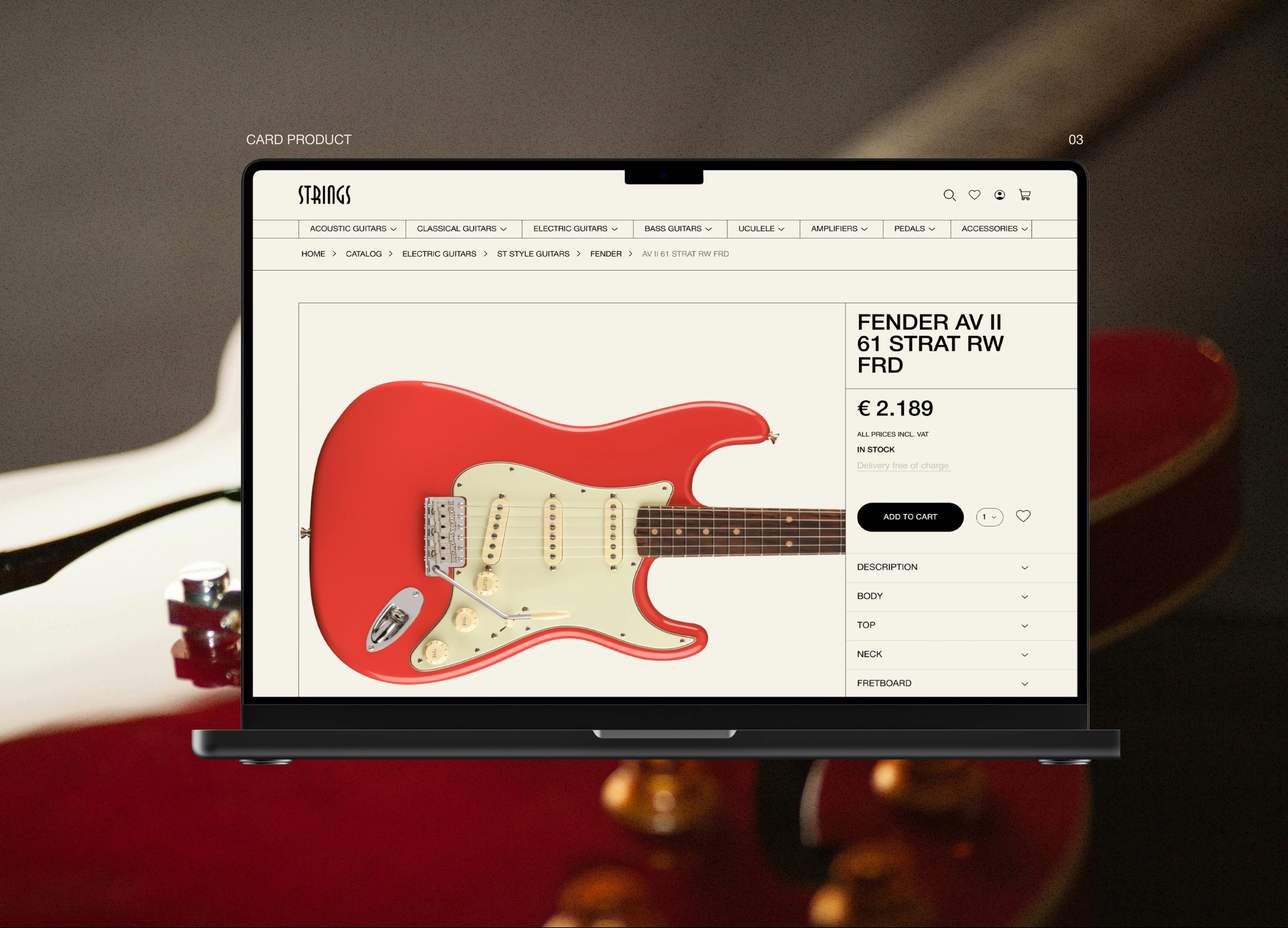 E-COMMERCE | GUITAR STORE - UX/UI Consept — Изображение №5 — Интерфейсы на Dprofile