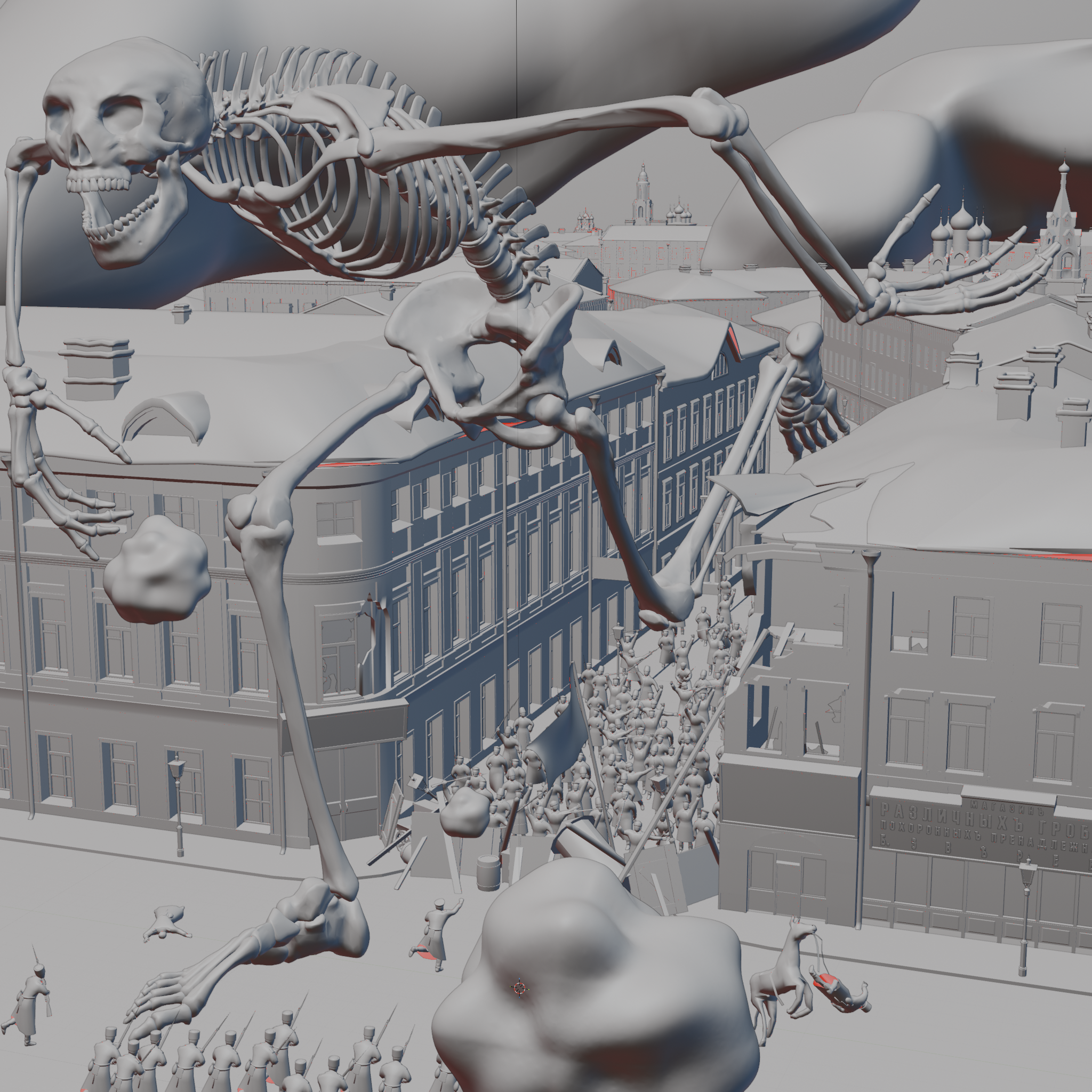 Жупел революции | 3D переосмысление рисунка Кустодиева — Изображение №3 — Иллюстрация, 3D на Dprofile